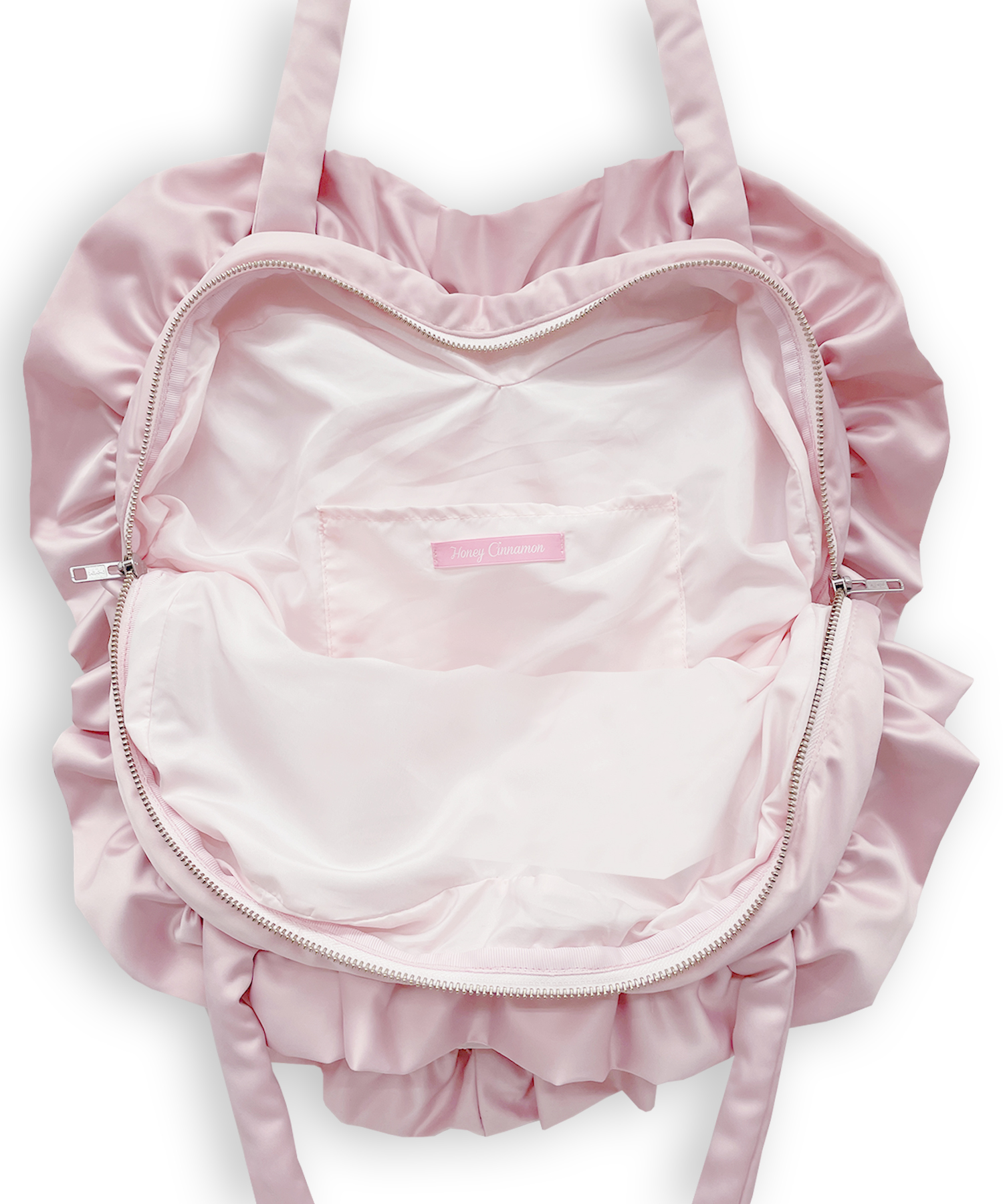 ハンドルリボンフロッキーハートバッグ