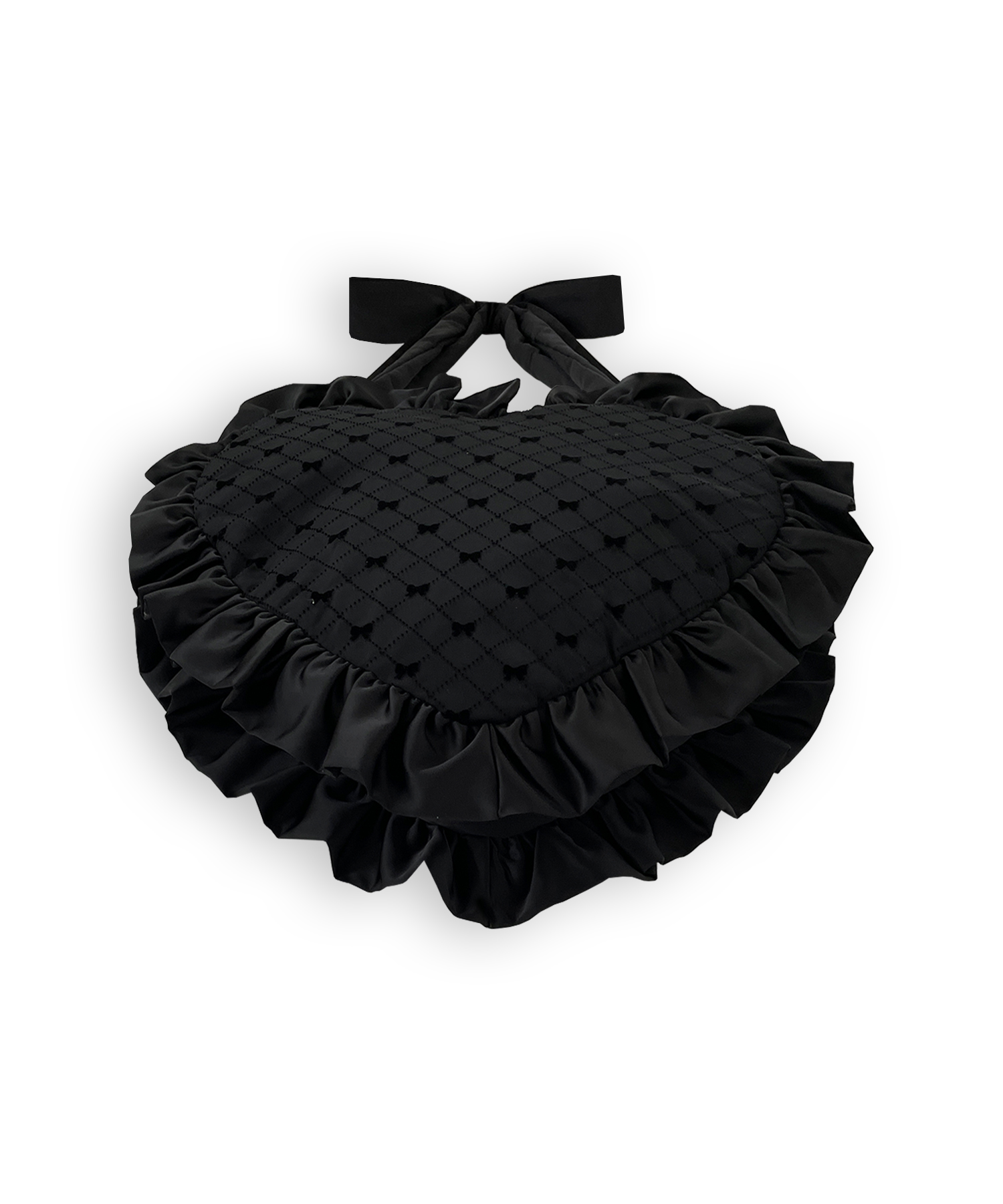 ハンドルリボンフロッキーハートバッグ