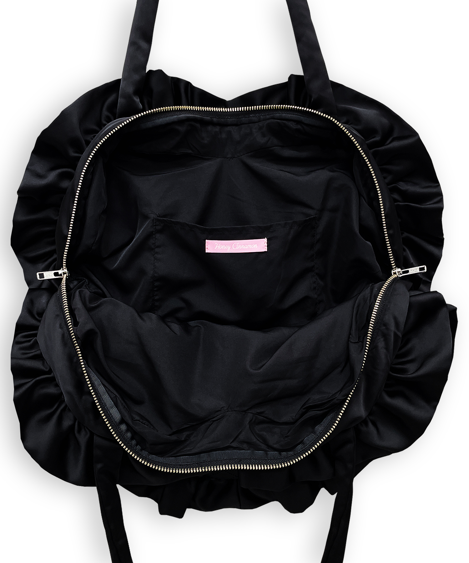 ハンドルリボンフロッキーハートバッグ