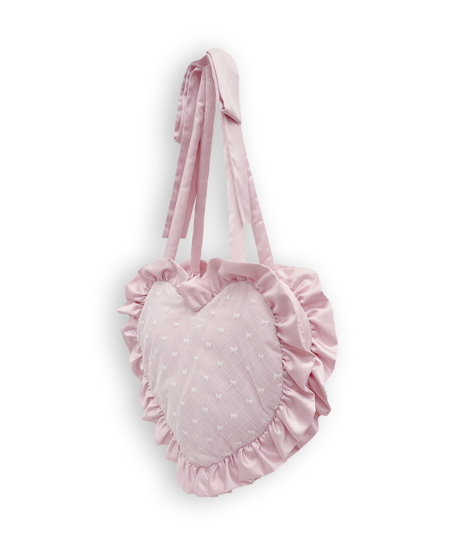 ハンドルリボンフロッキーハートバッグ