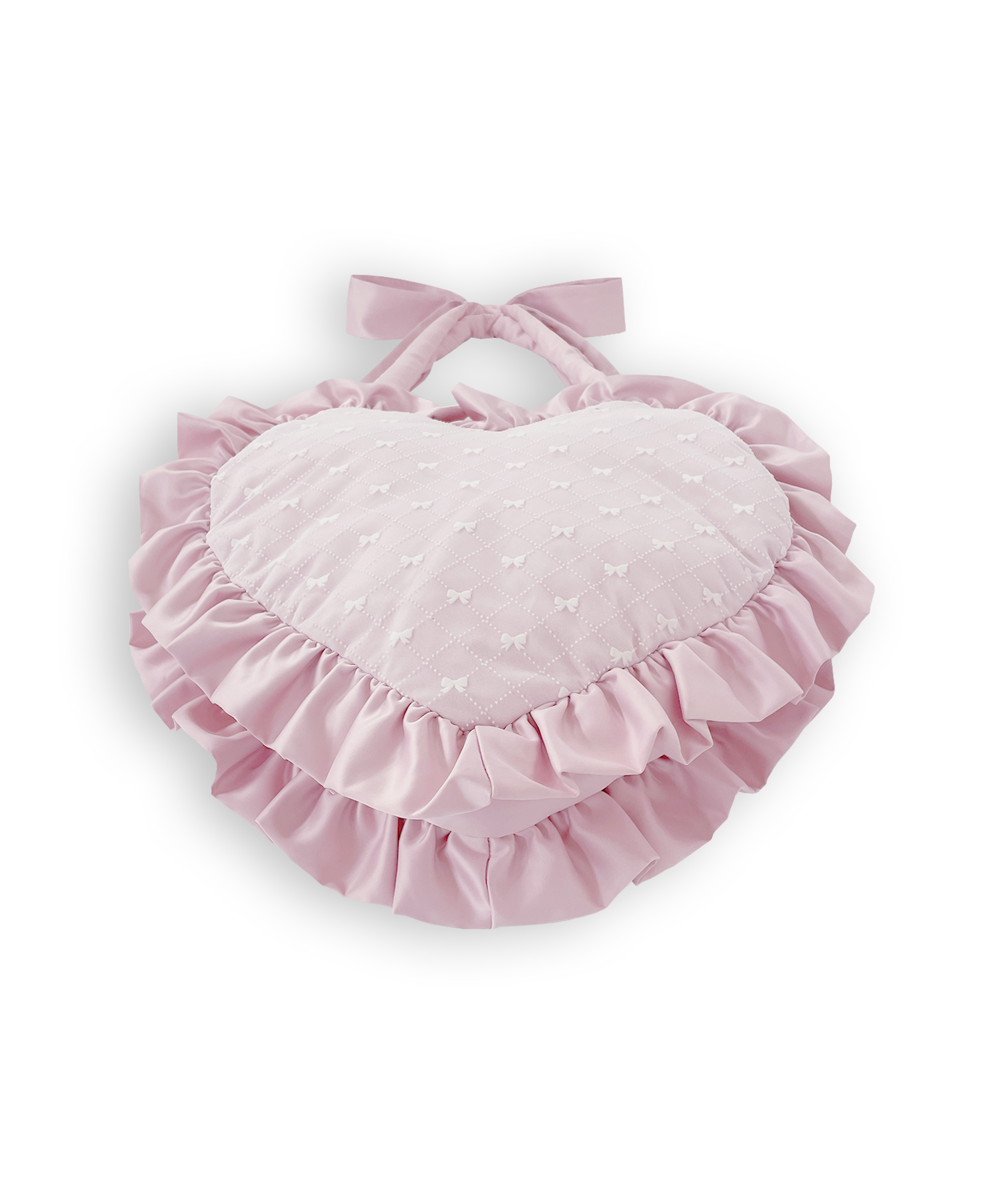 ハンドルリボンフロッキーハートバッグ