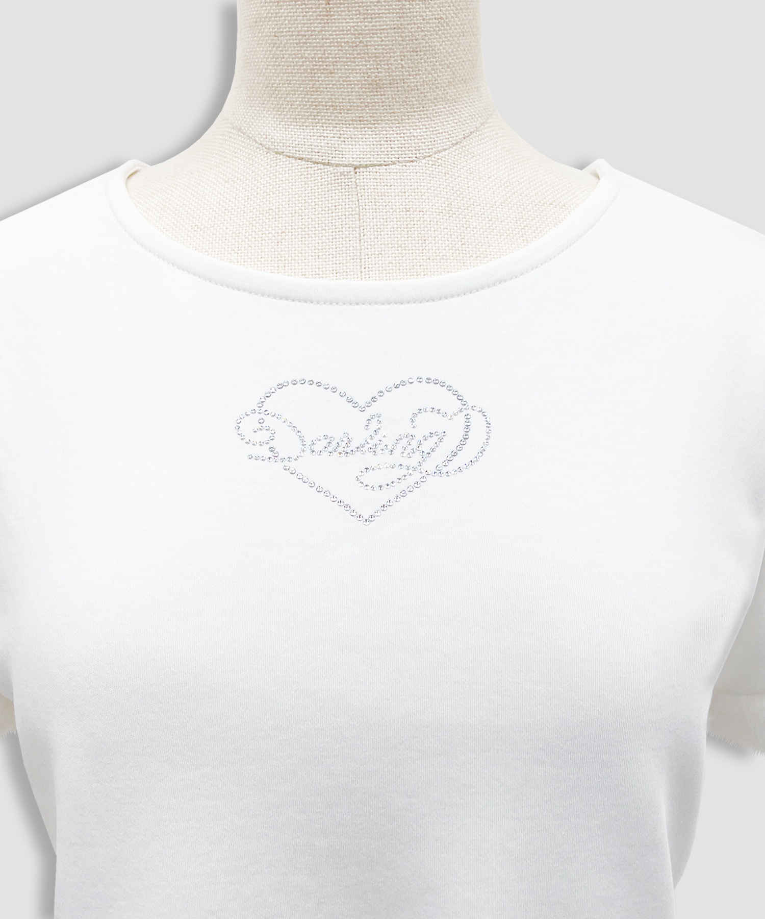 エコファー付きラインストーンTシャツ