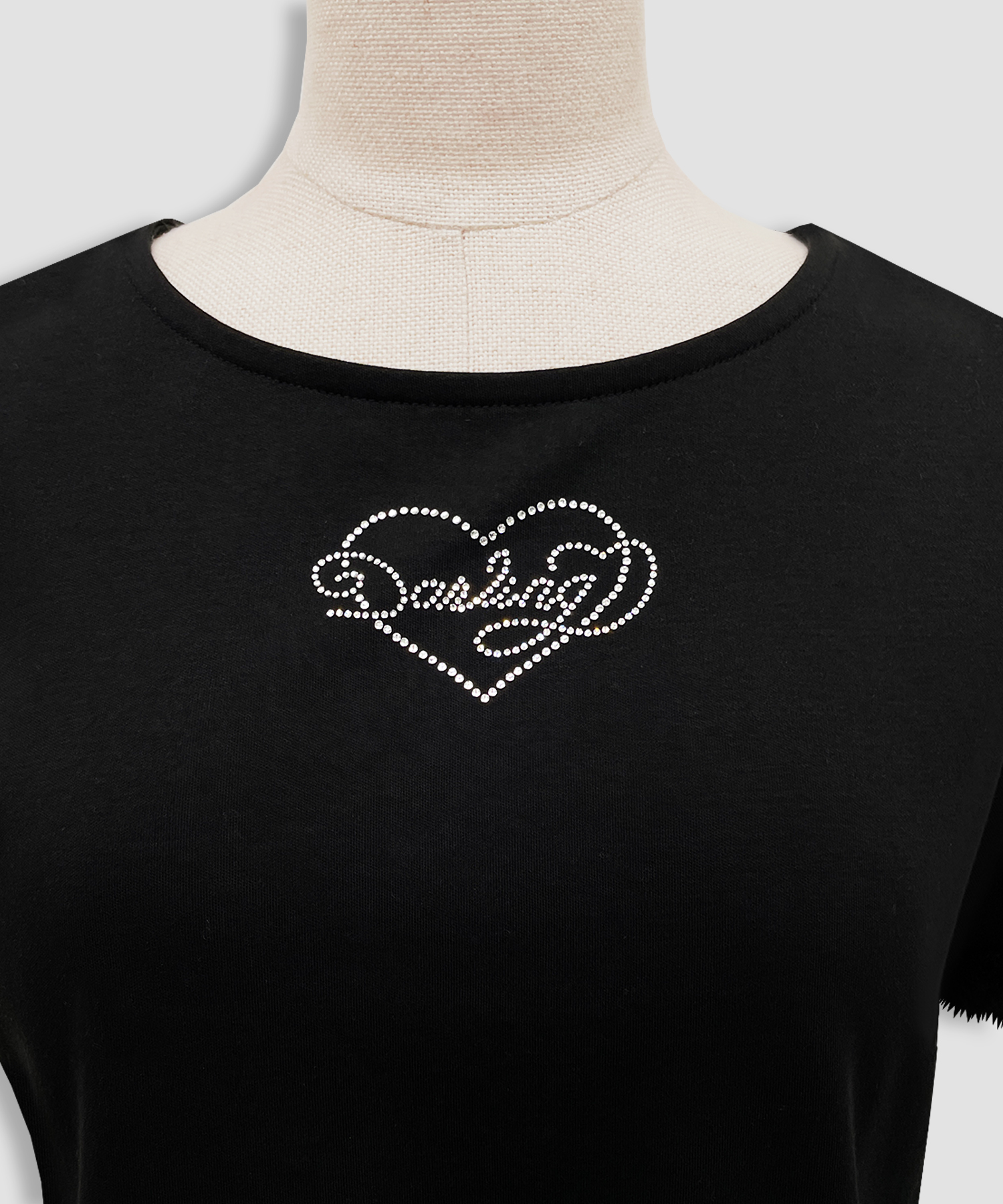 エコファー付きラインストーンTシャツ