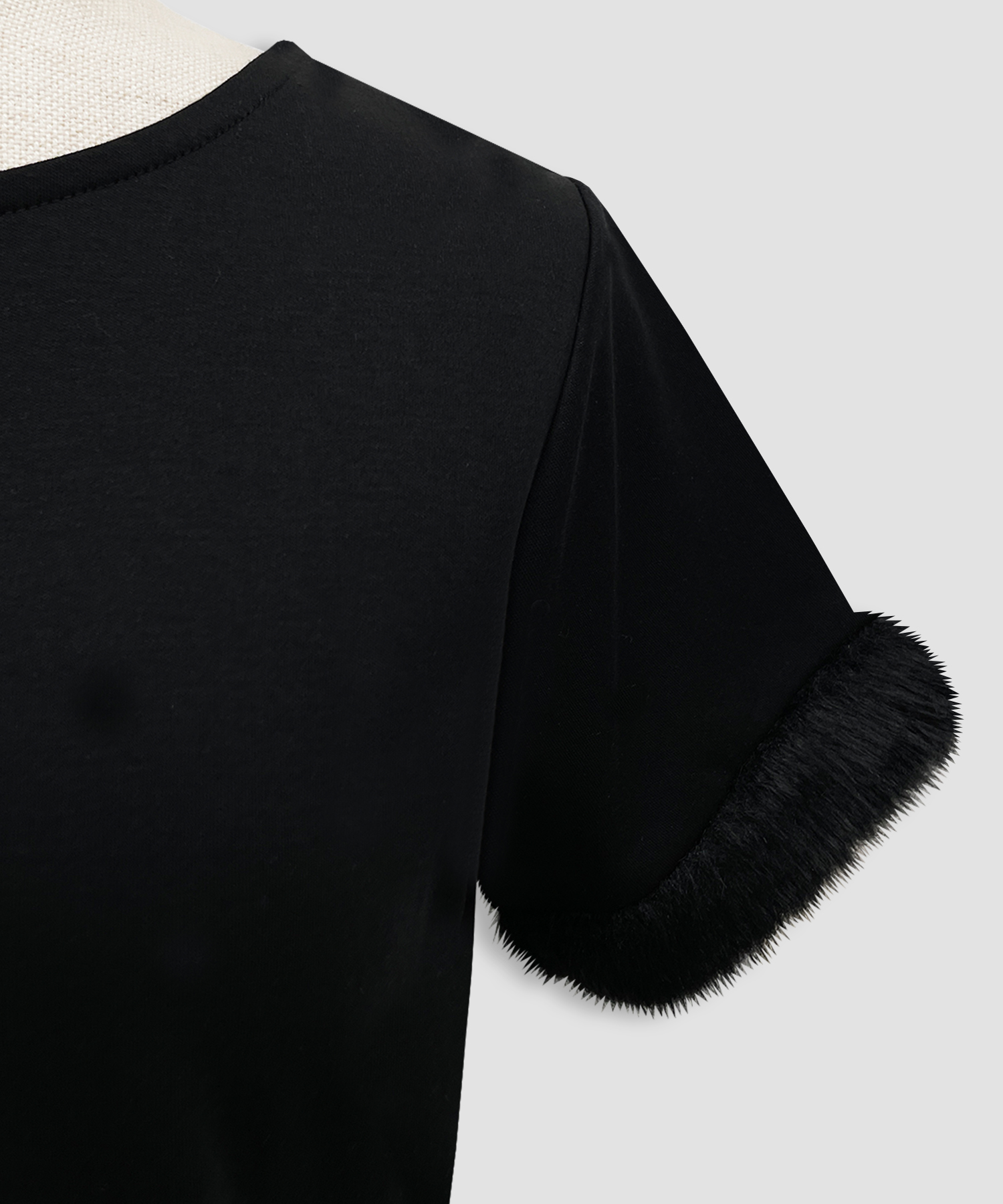 エコファー付きラインストーンTシャツ