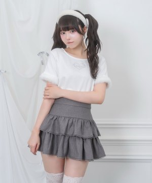 エコファー付きラインストーンTシャツ