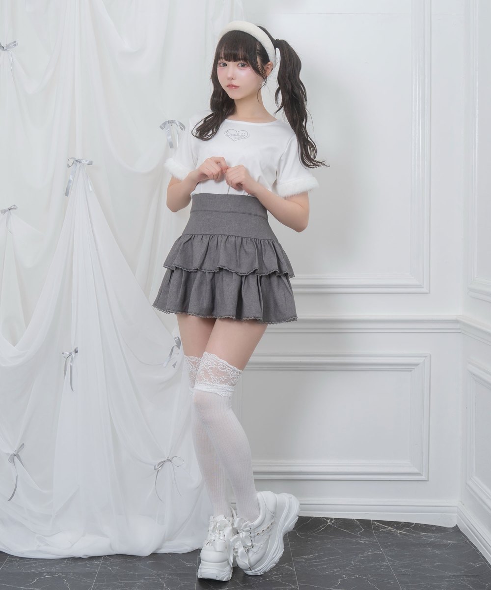 エコファー付きラインストーンTシャツ