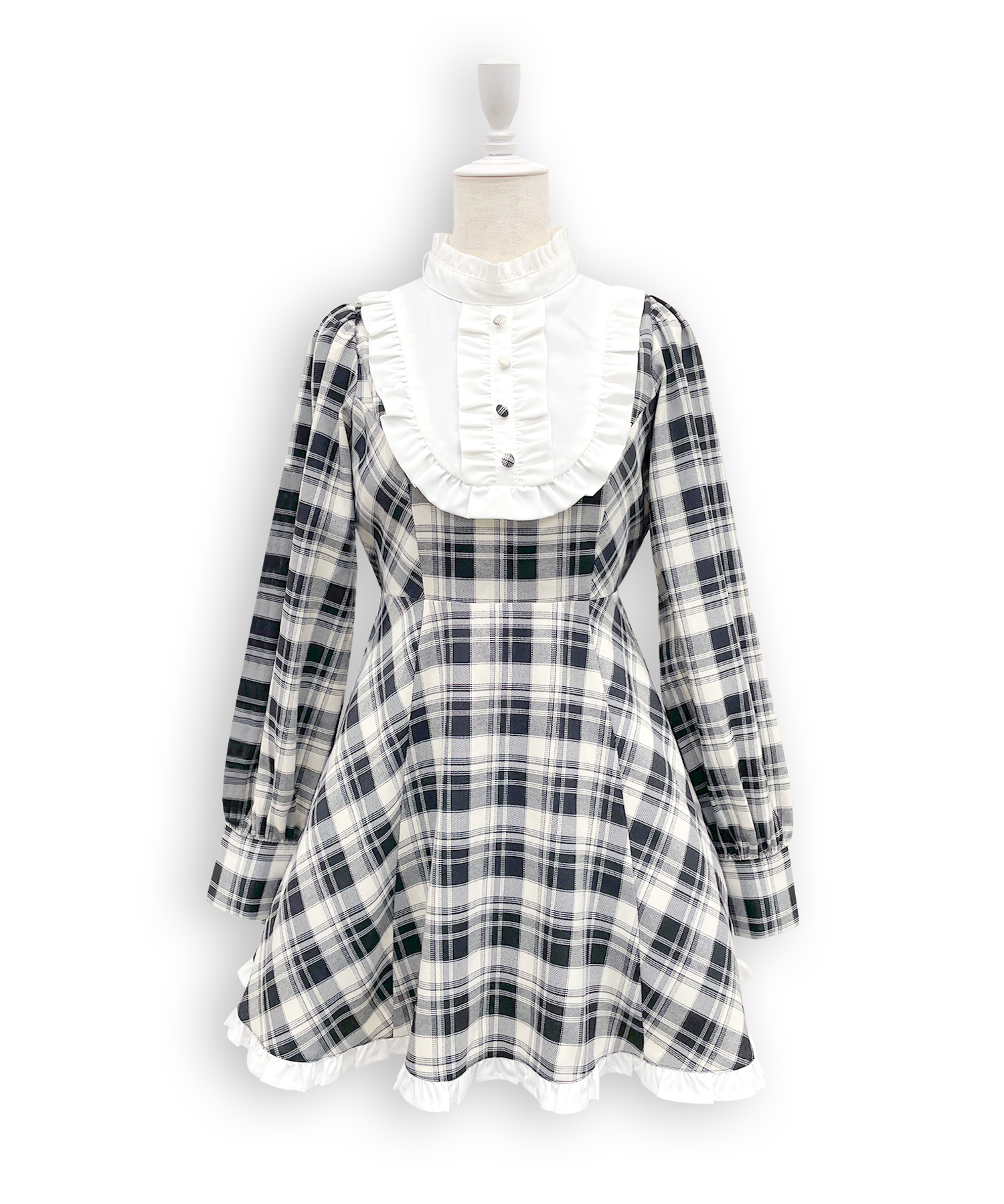 配色ヨークチェックワンピース – BUNNY APARTMENT