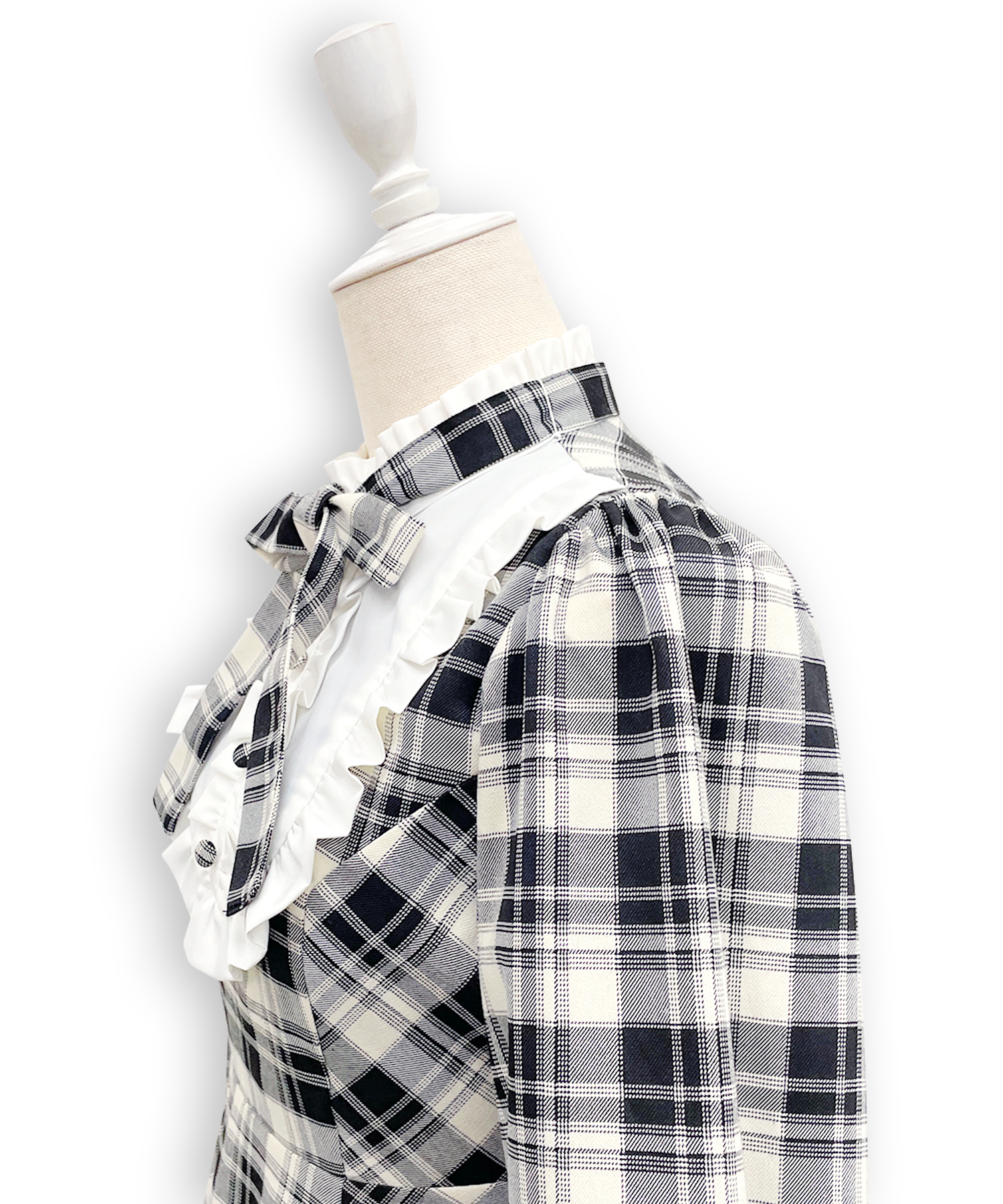 配色ヨークチェックワンピース