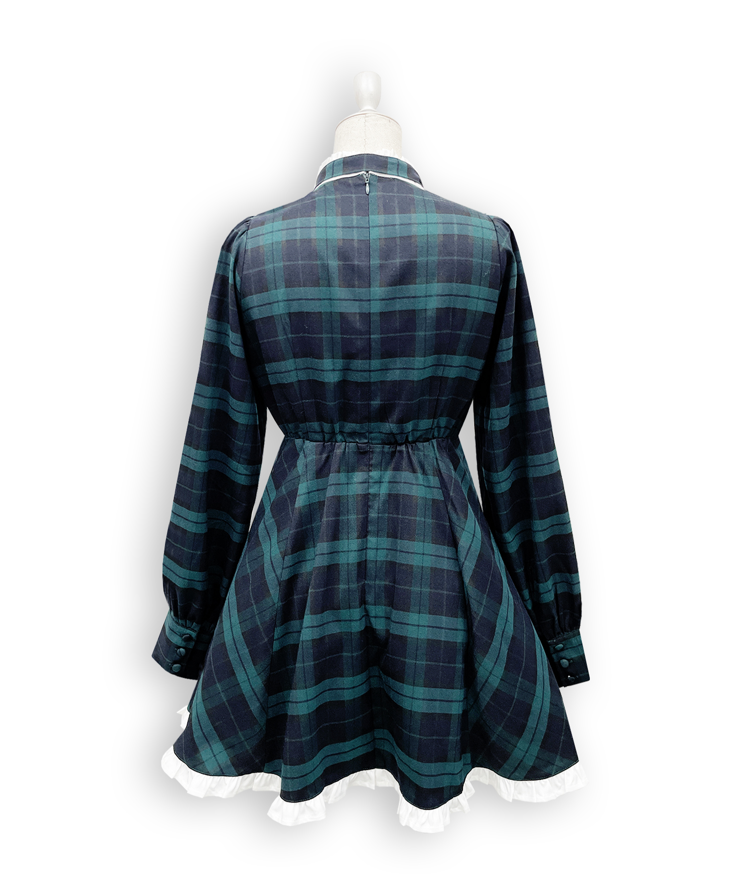 配色ヨークチェックワンピース