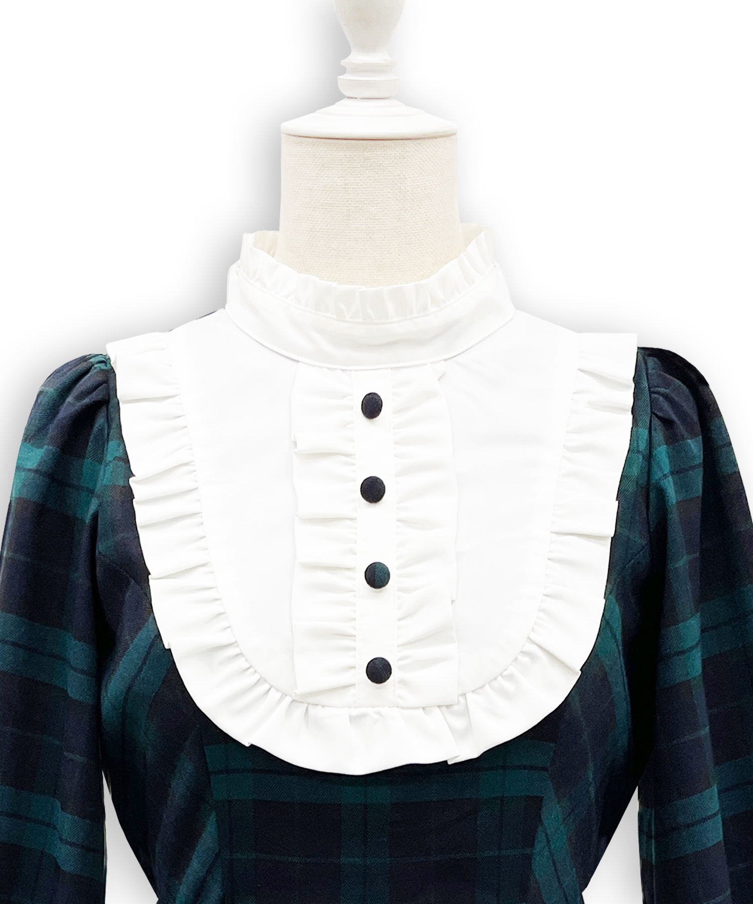 配色ヨークチェックワンピース