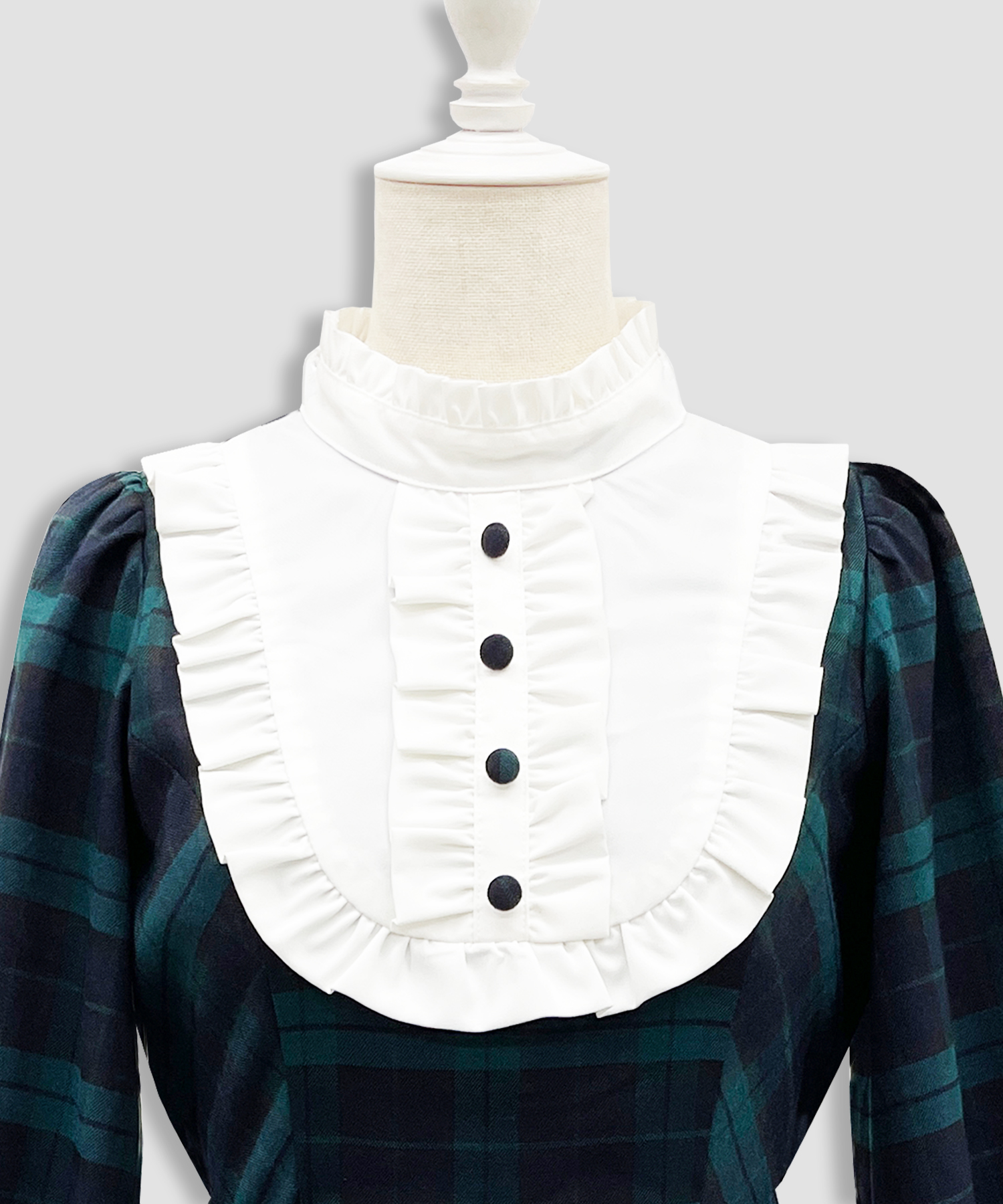 配色ヨークチェックワンピース