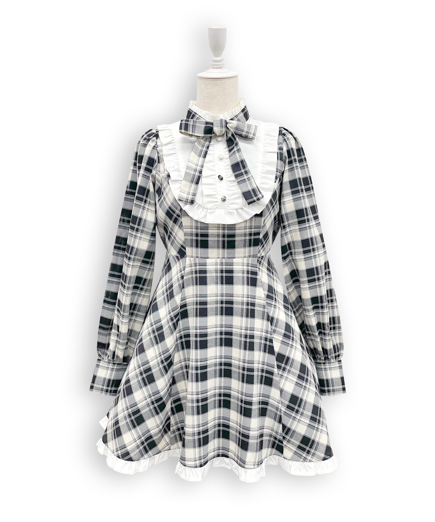 配色ヨークチェックワンピース – BUNNY APARTMENT