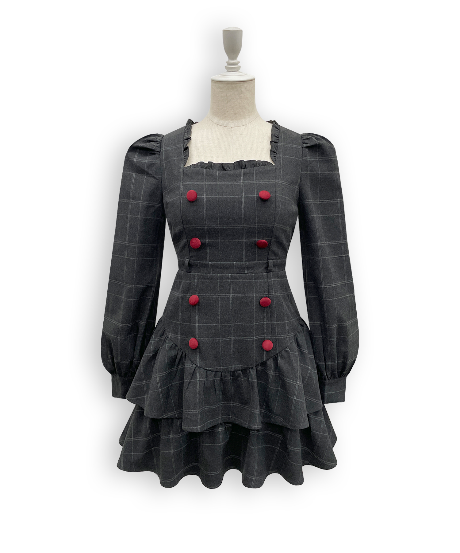 ベロアリボン配色ワンピース