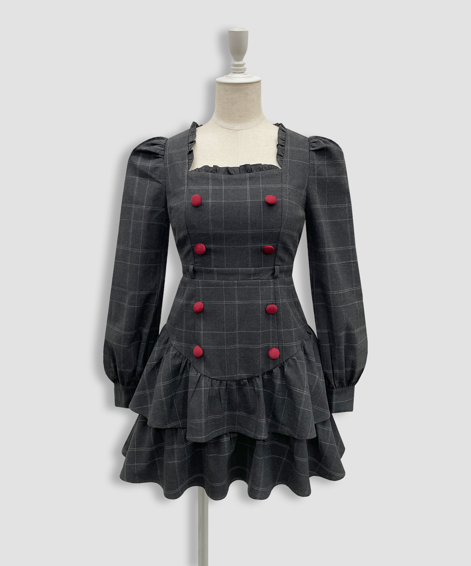 ベロアリボン配色ワンピース