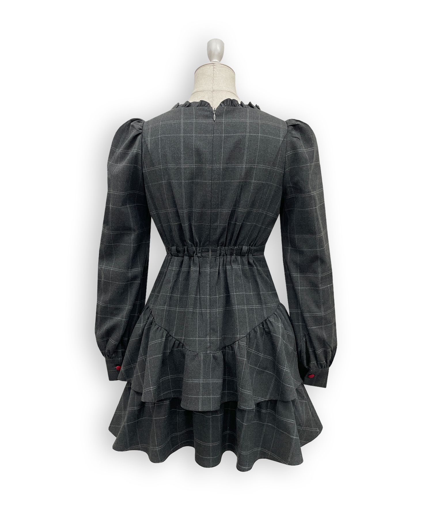 ベロアリボン配色ワンピース