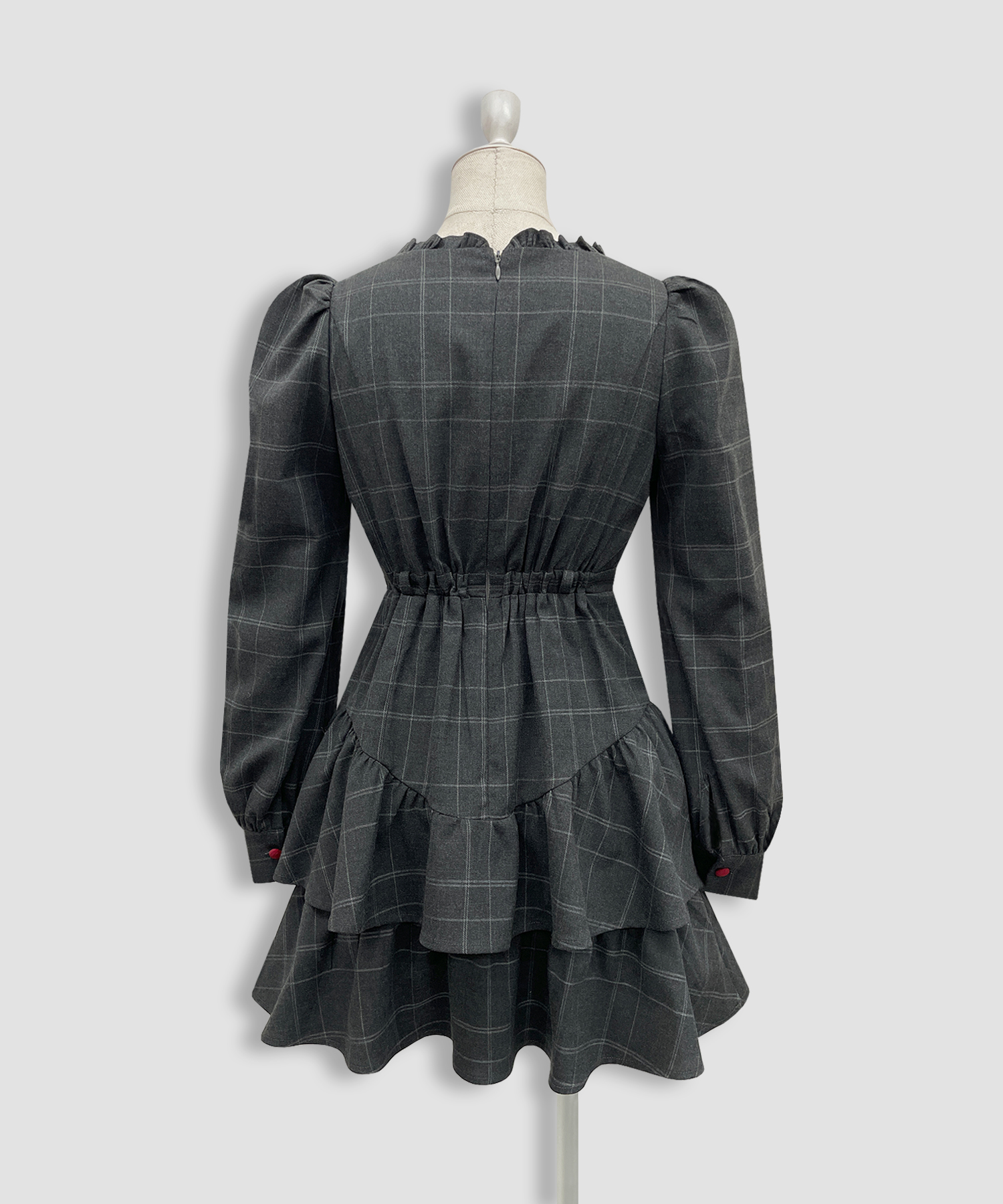 ベロアリボン配色ワンピース