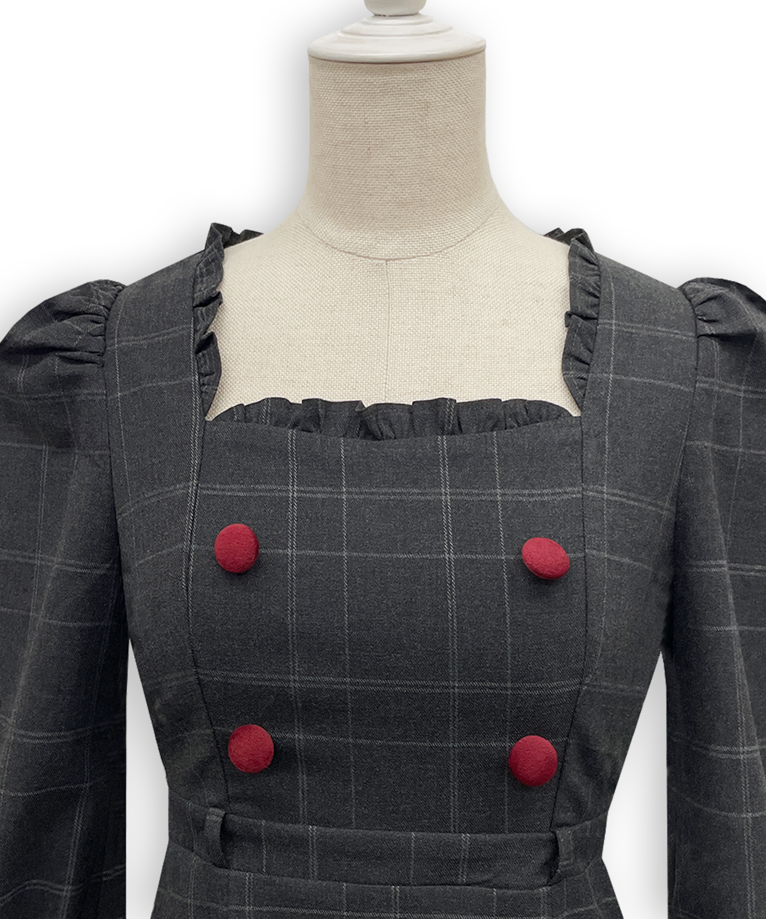 ベロアリボン配色ワンピース