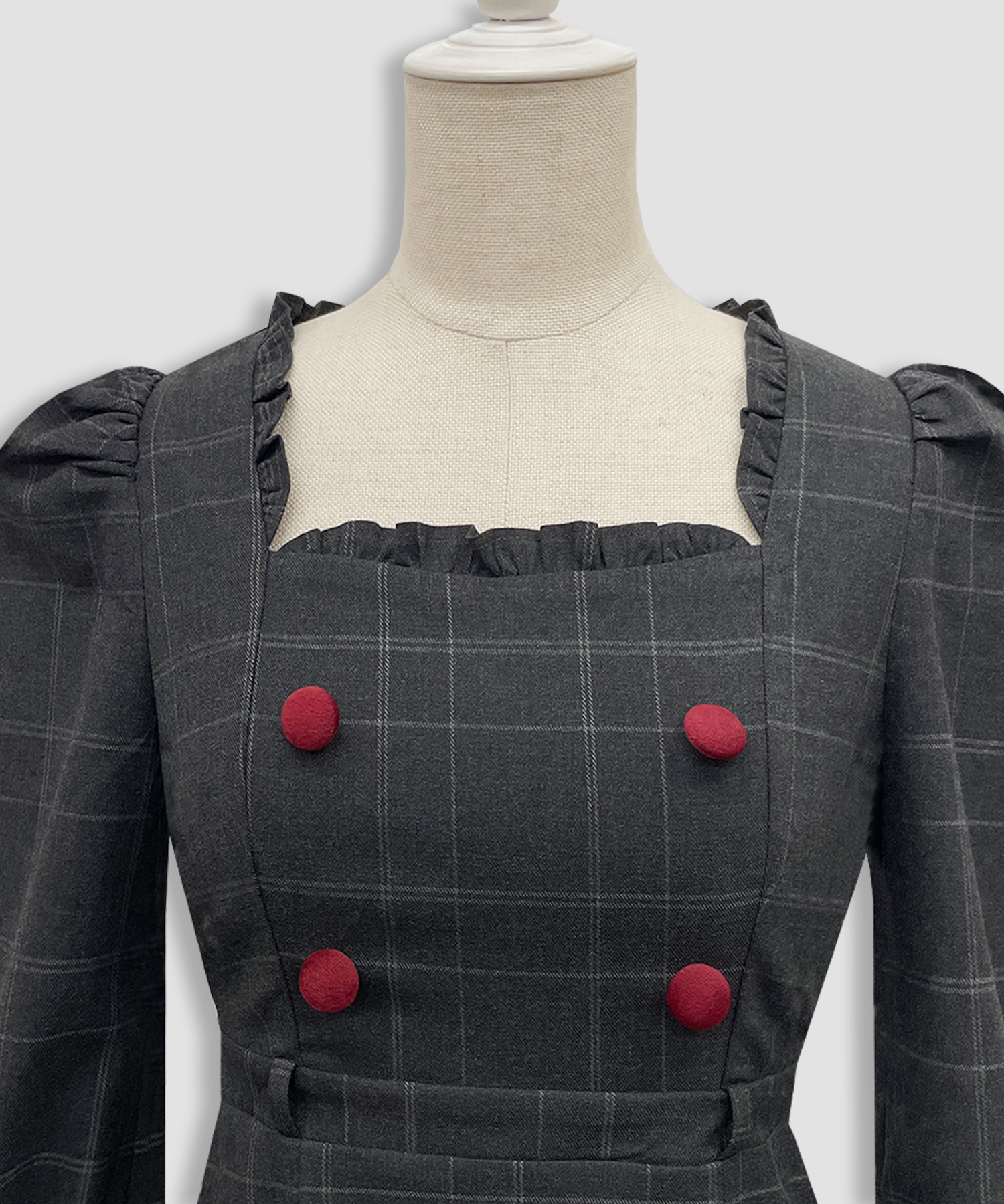 ベロアリボン配色ワンピース