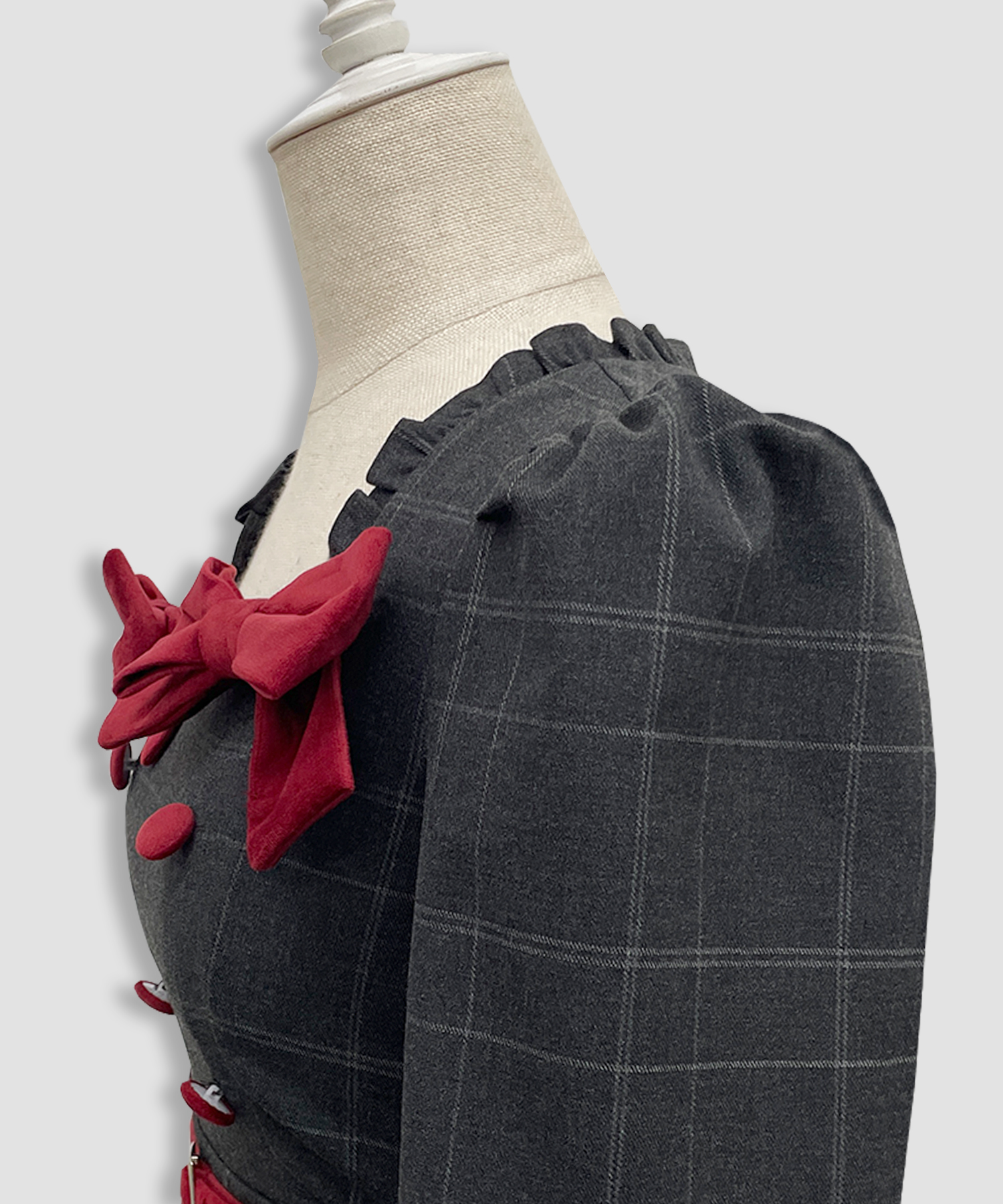 ベロアリボン配色ワンピース