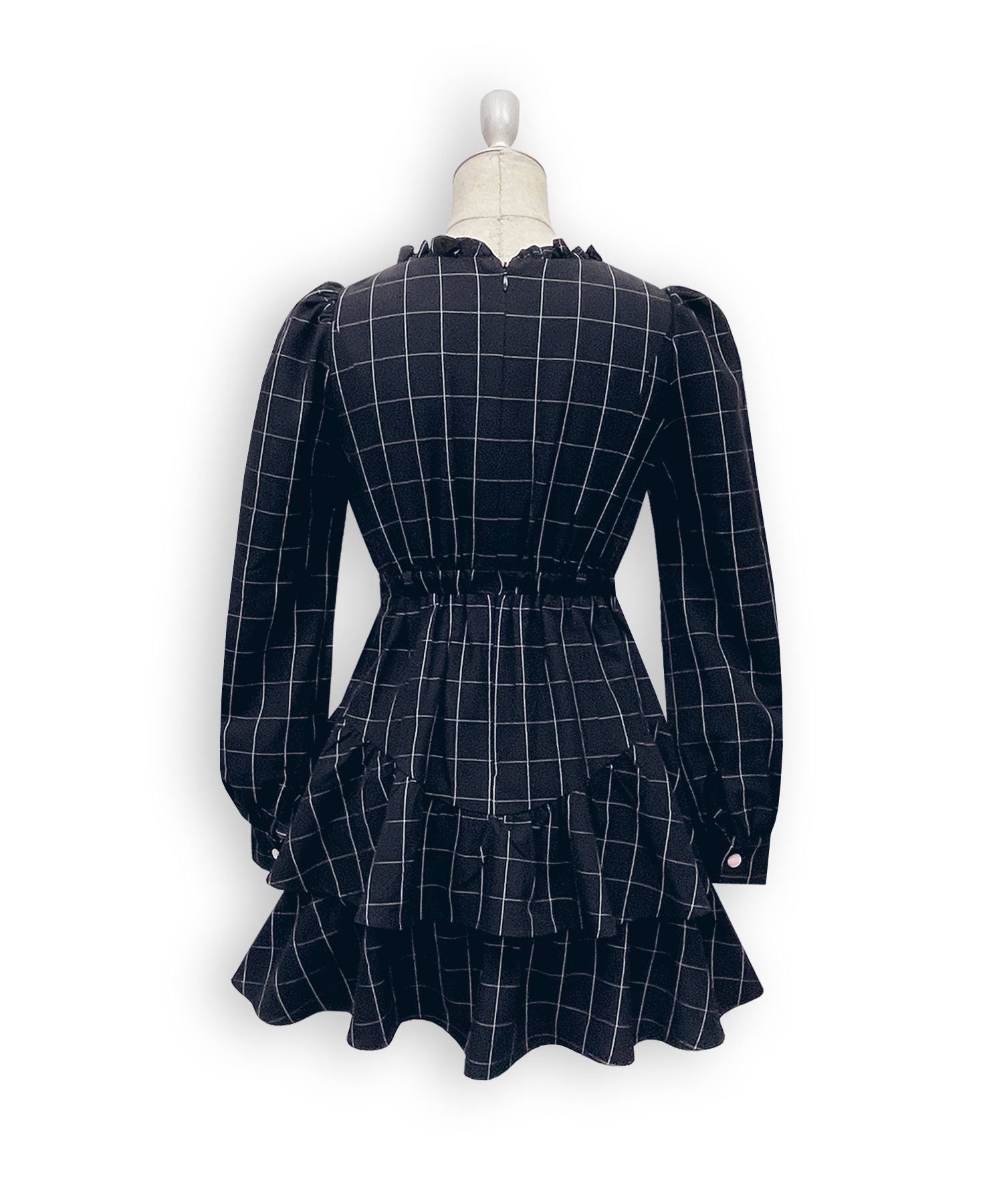 ベロアリボン配色ワンピース