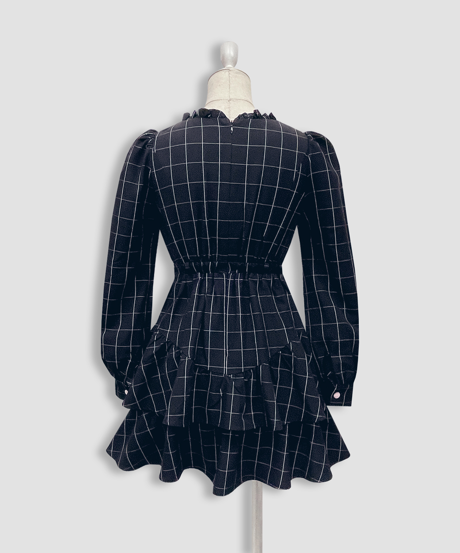 ベロアリボン配色ワンピース