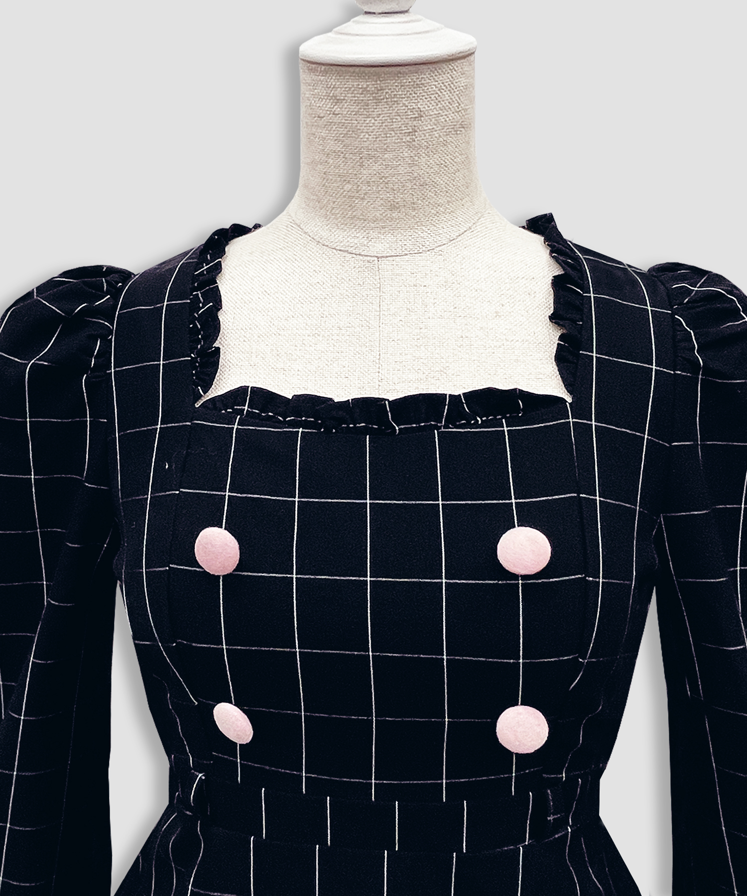 ベロアリボン配色ワンピース