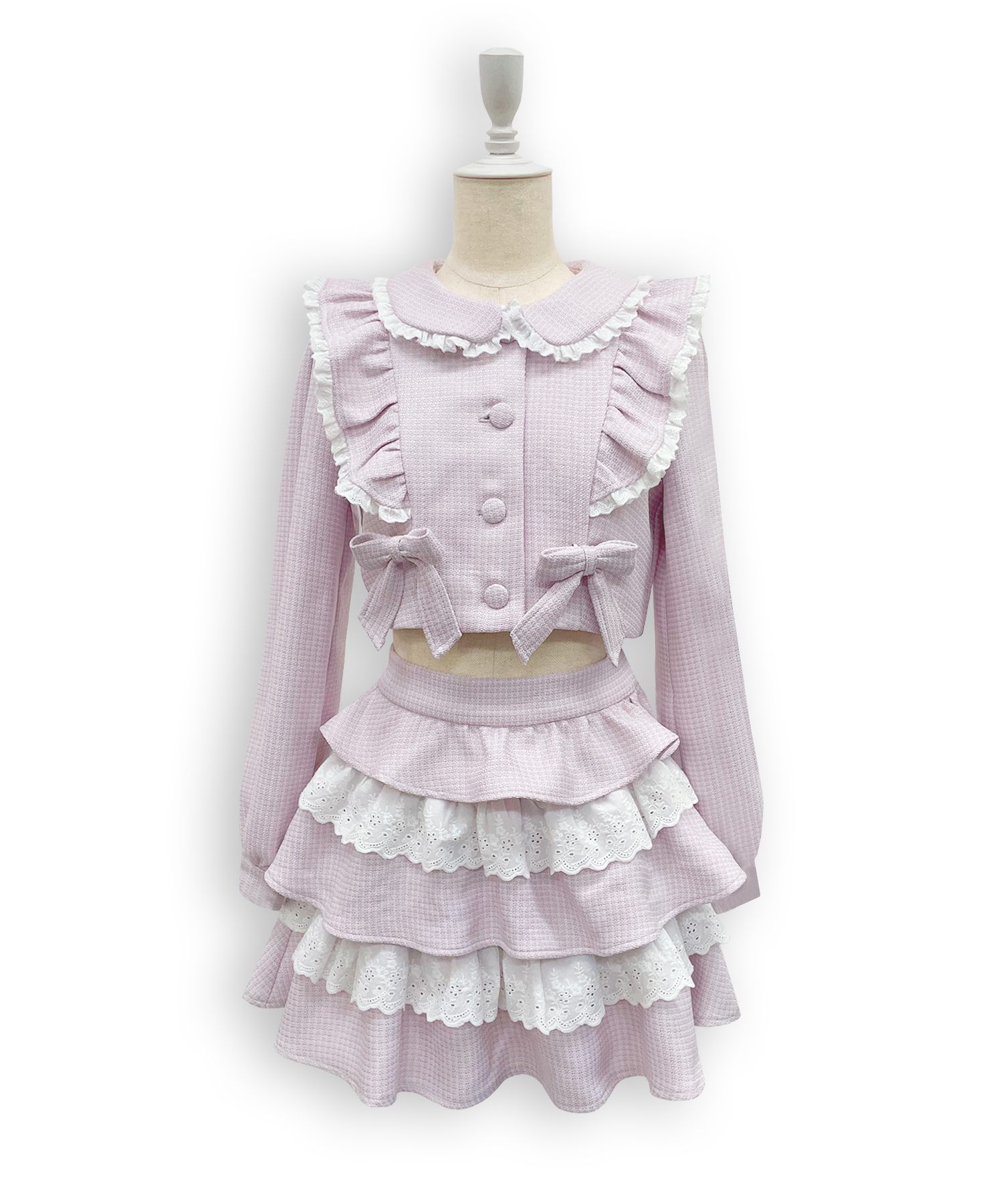 コットンレースツイードセットアップ