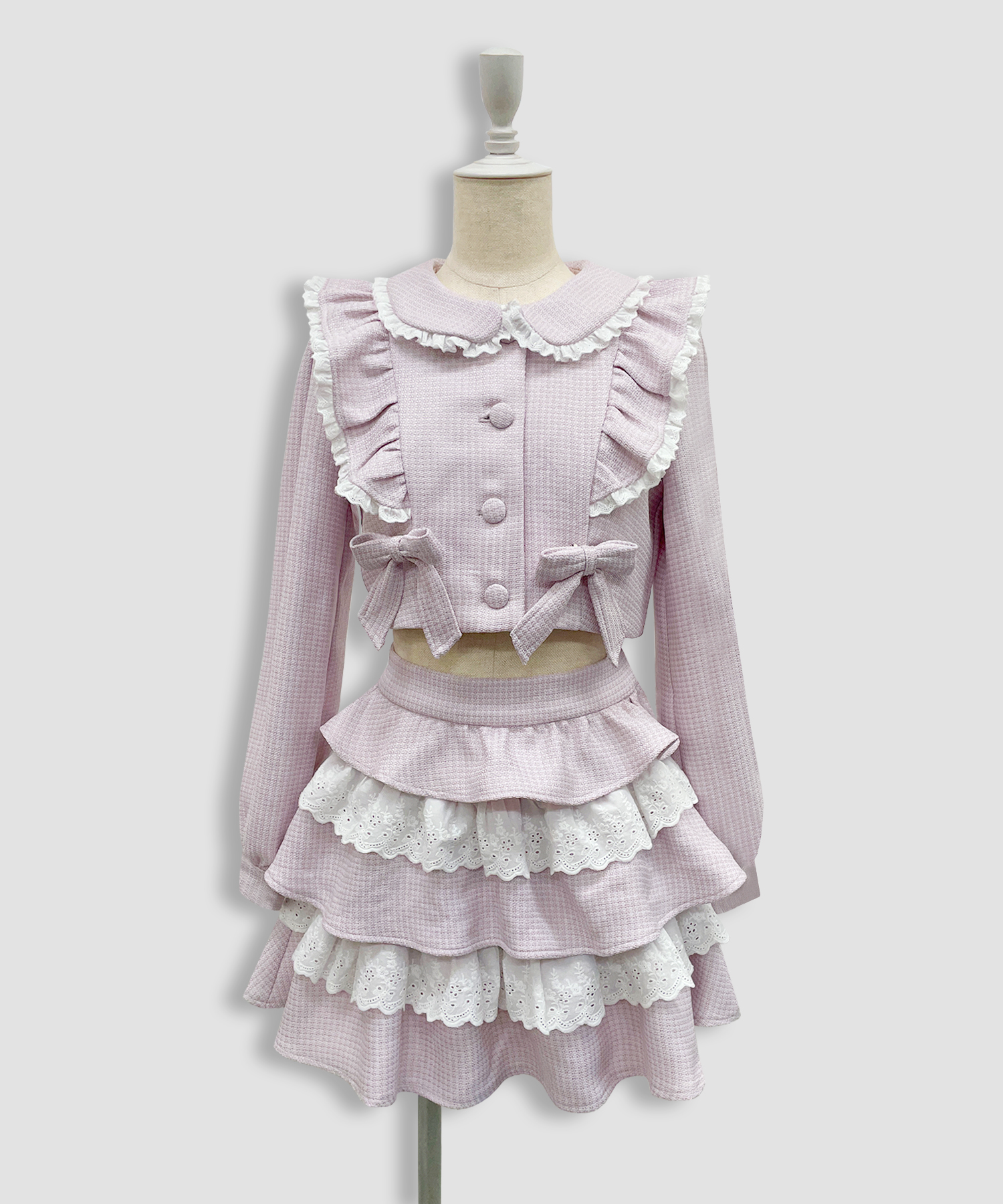 コットンレースツイードセットアップ