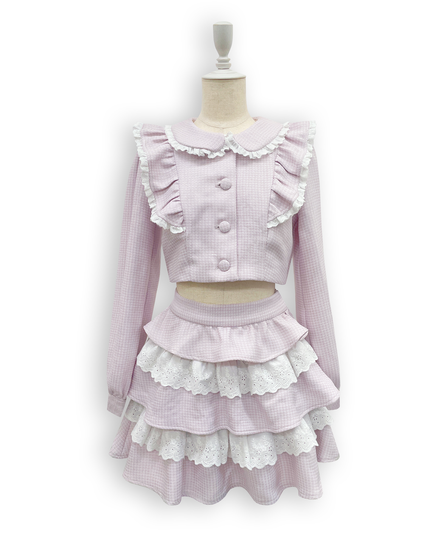 コットンレースツイードセットアップ