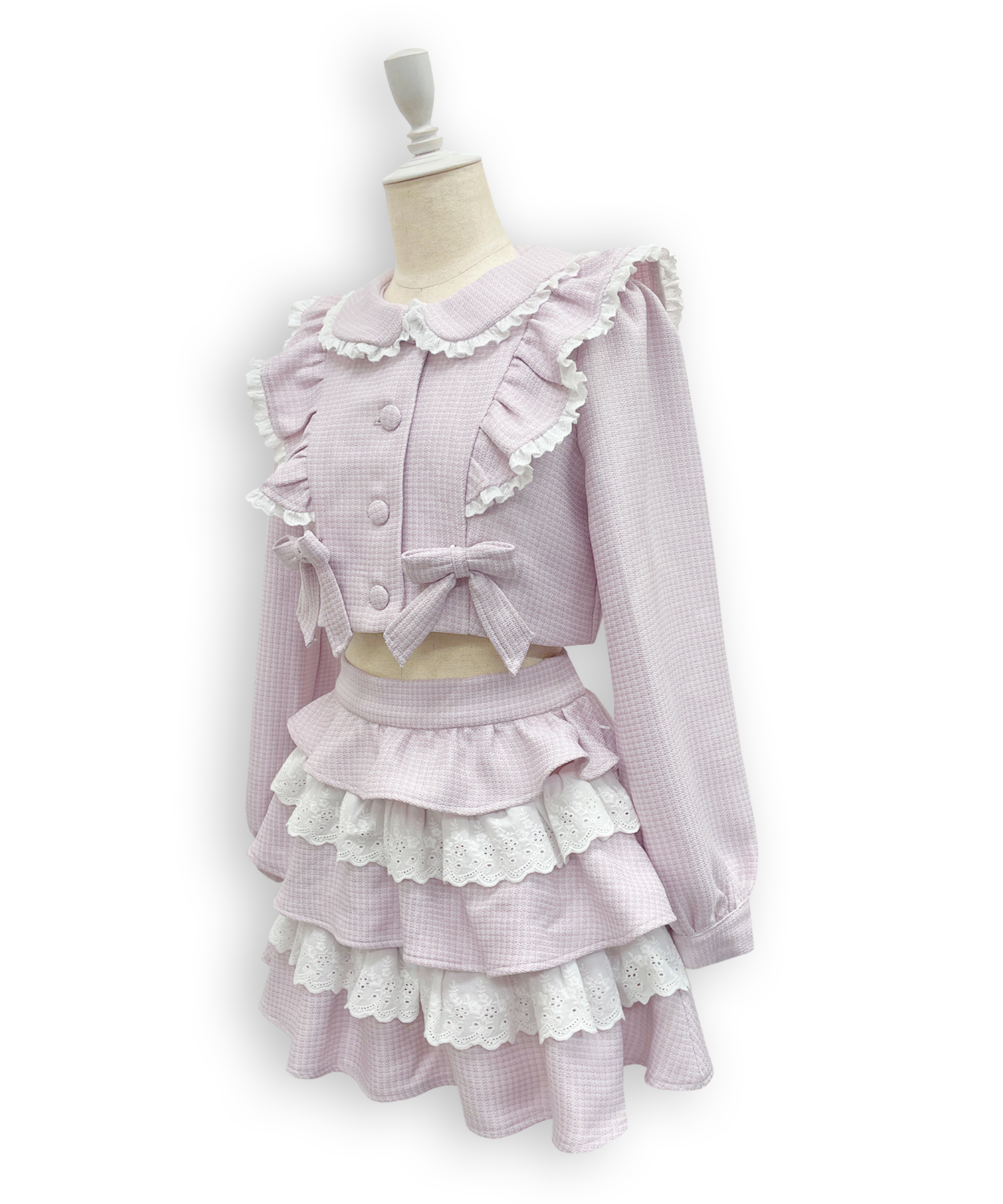 コットンレースツイードセットアップ