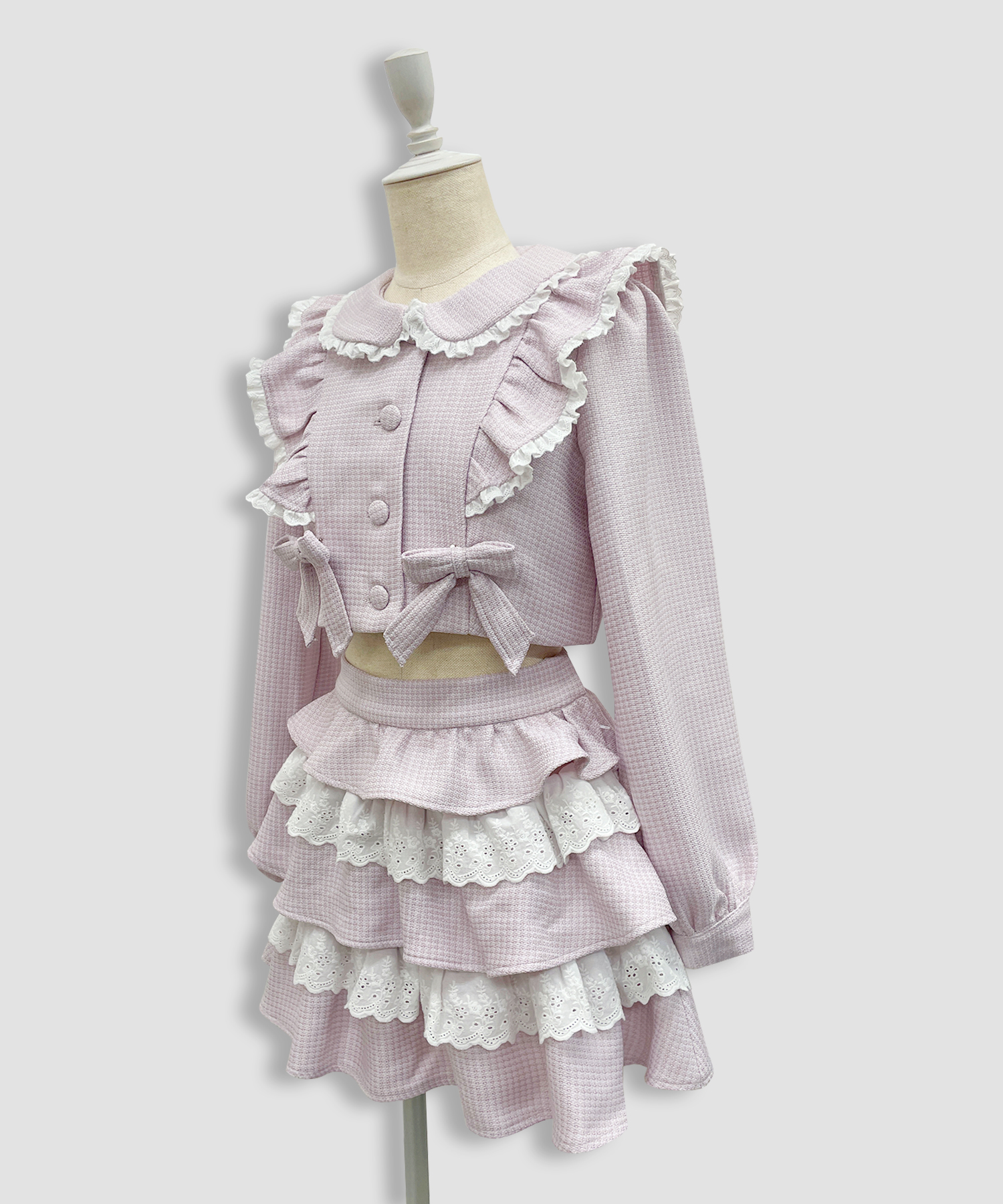 コットンレースツイードセットアップ