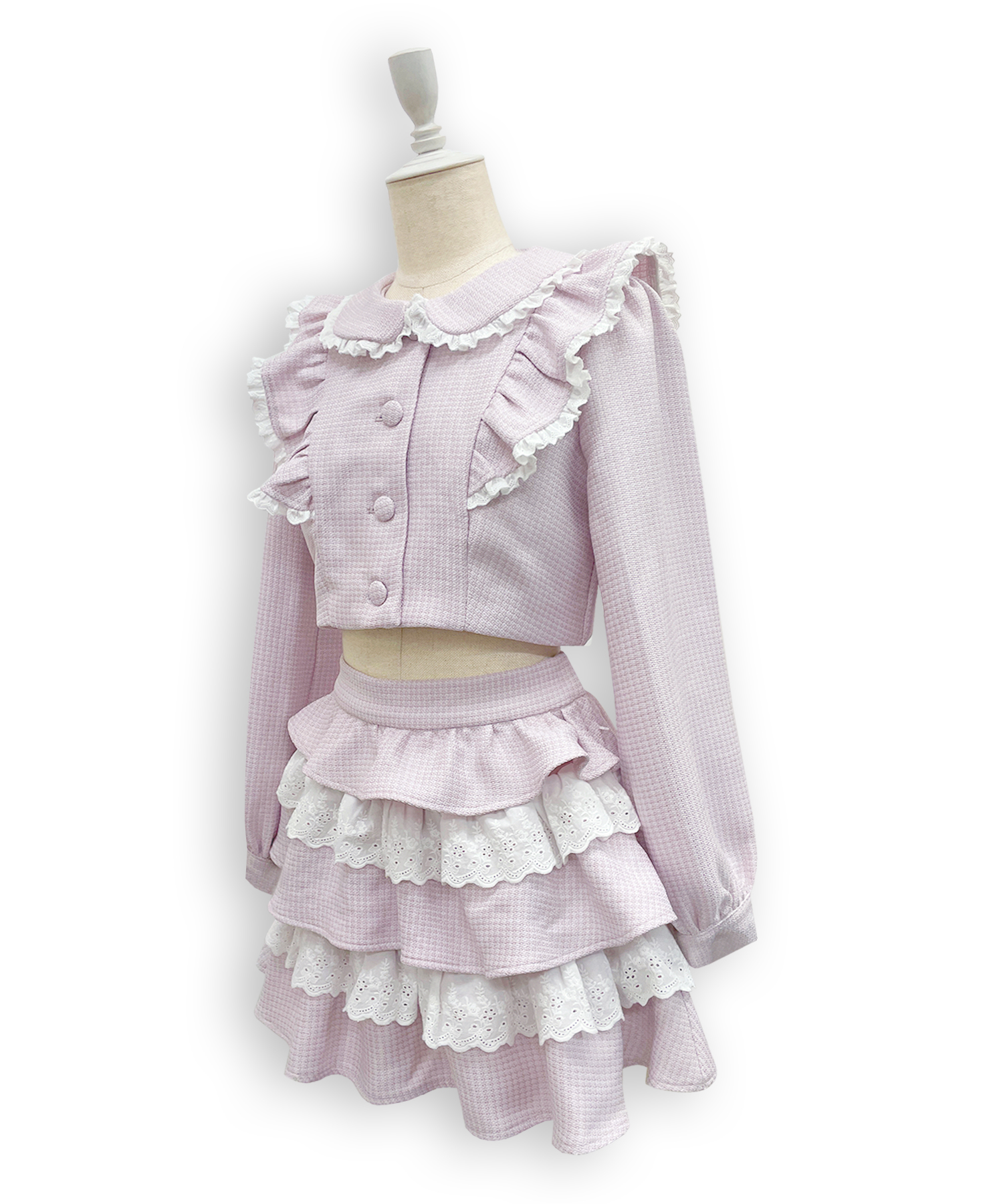 コットンレースツイードセットアップ