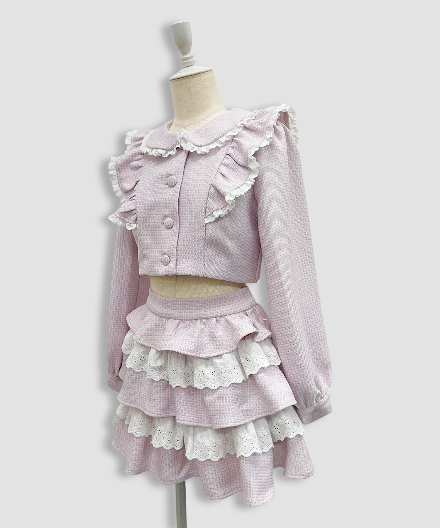 コットンレースツイードセットアップ