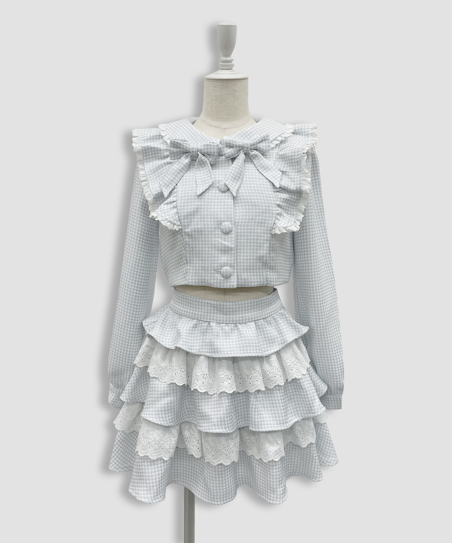 コットンレースツイードセットアップ