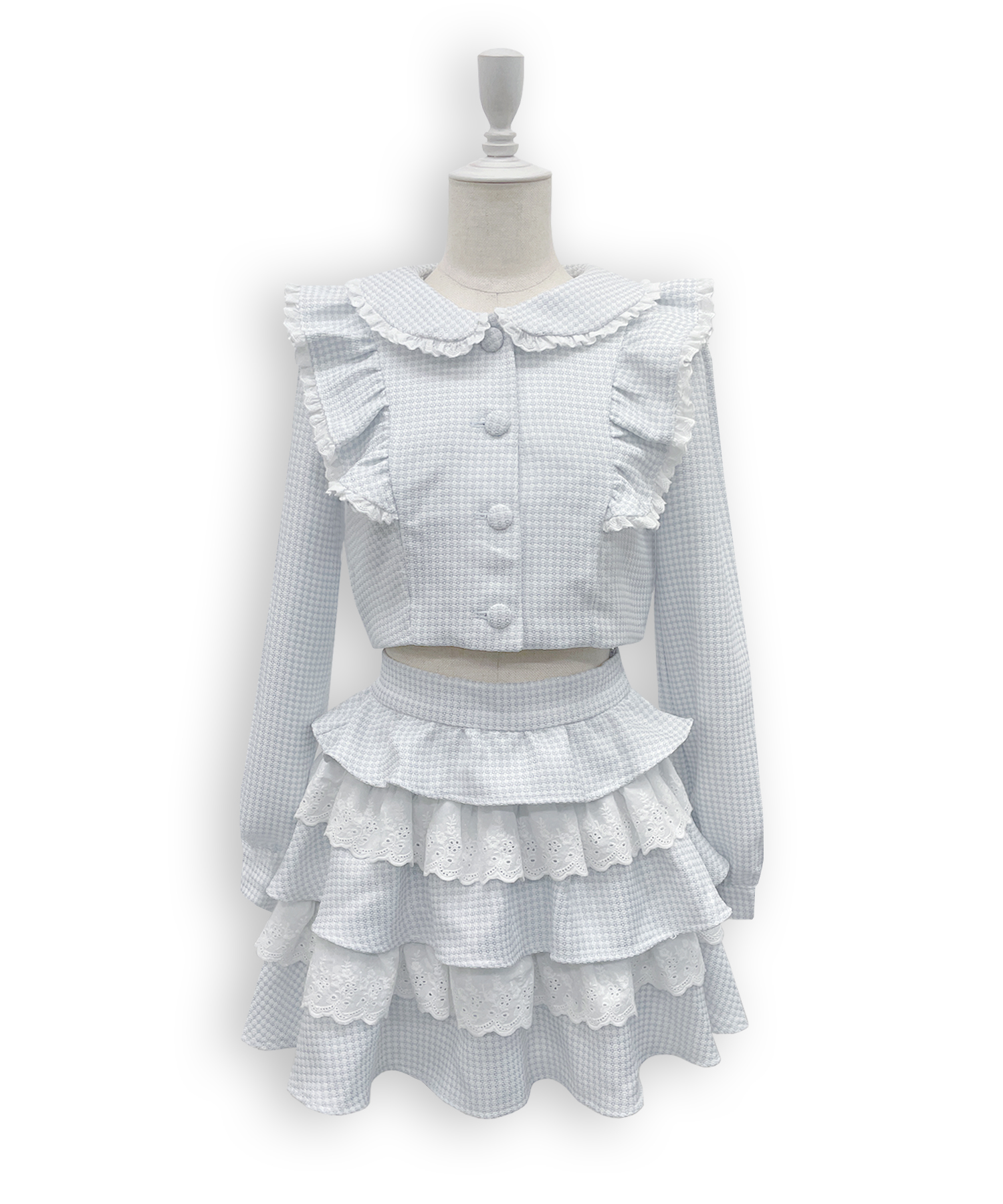 コットンレースツイードセットアップ