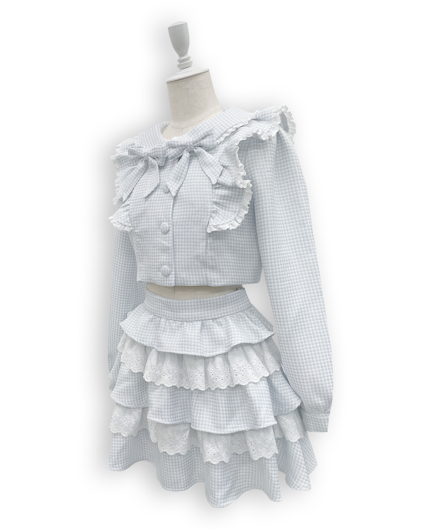 コットンレースツイードセットアップ