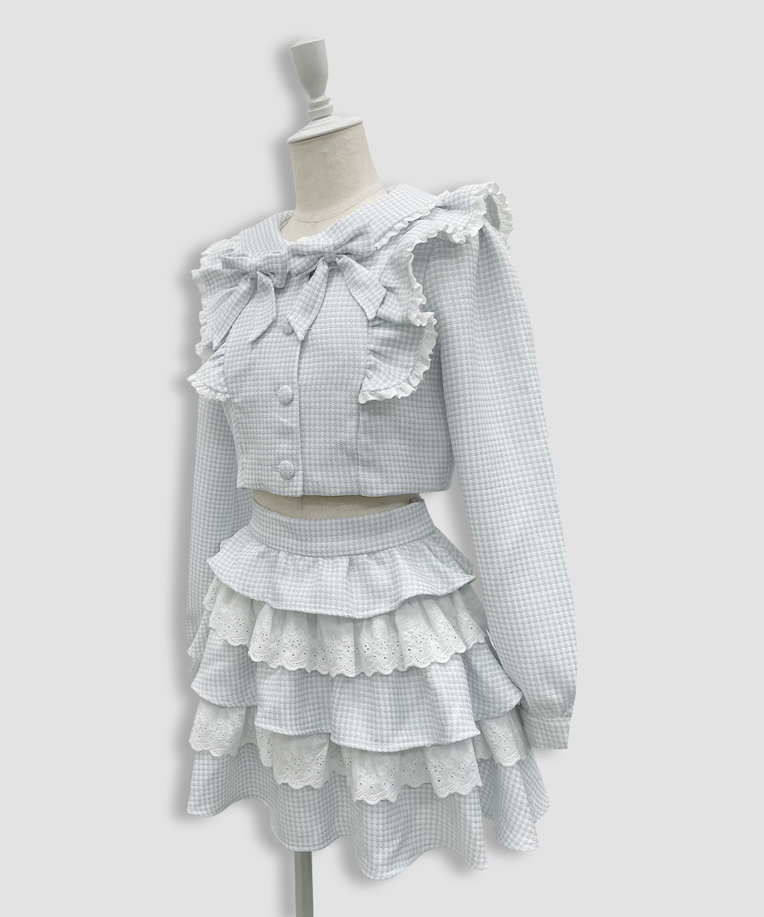 コットンレースツイードセットアップ