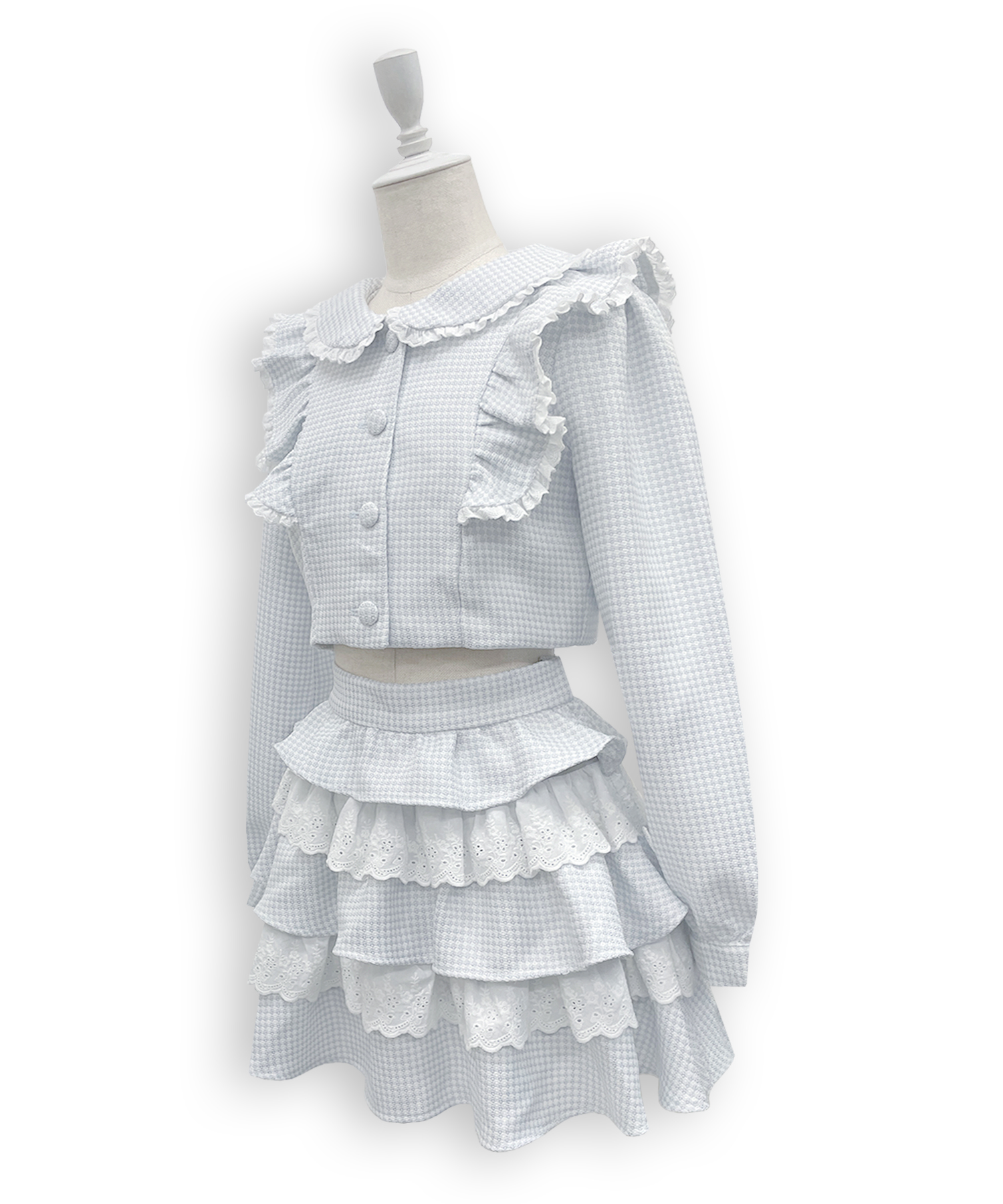 コットンレースツイードセットアップ