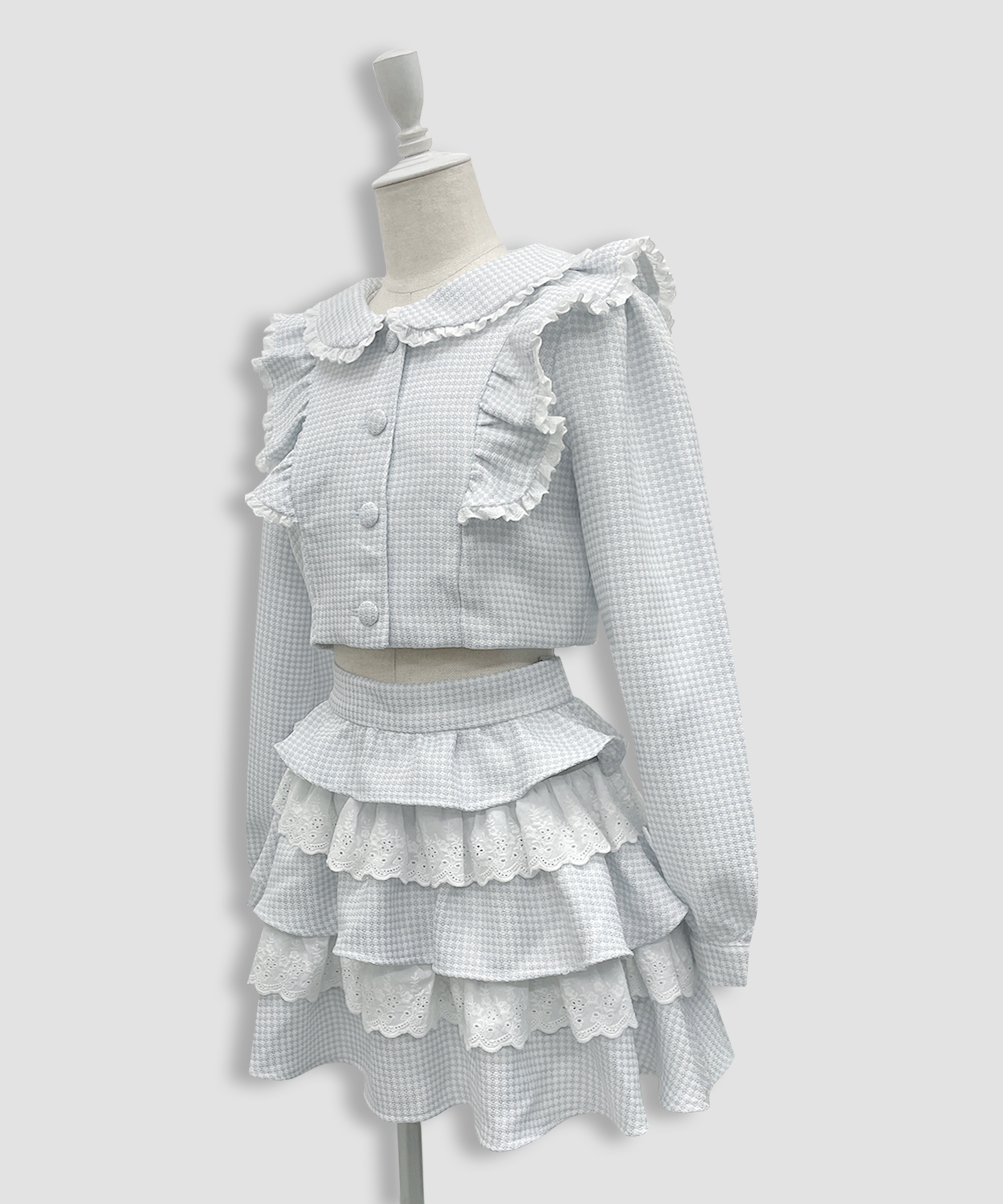 コットンレースツイードセットアップ