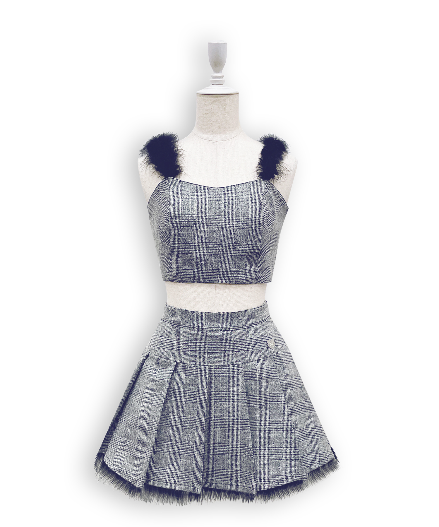 ポイントフェザーラメチェックセットアップ