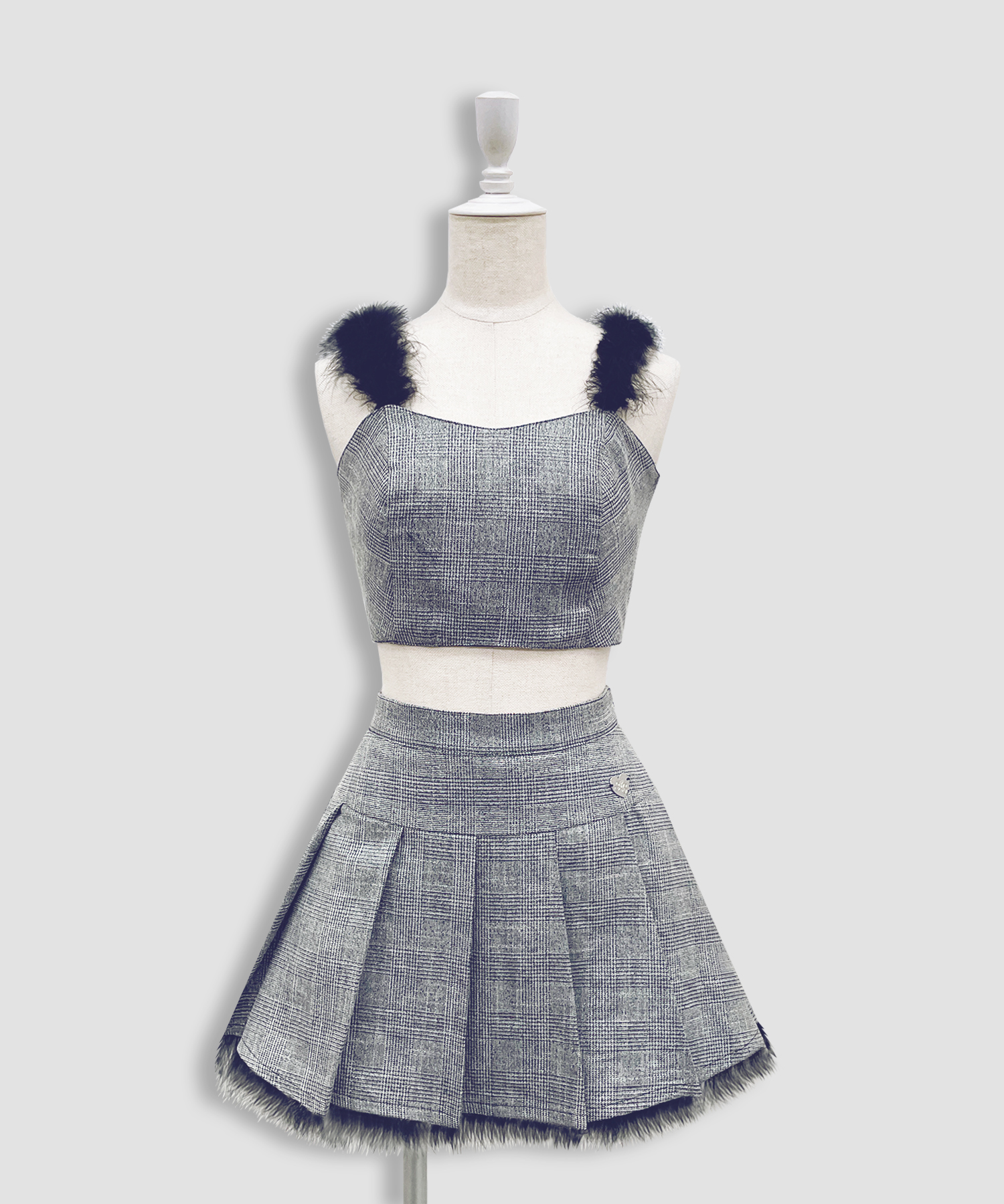 ポイントフェザーラメチェックセットアップ