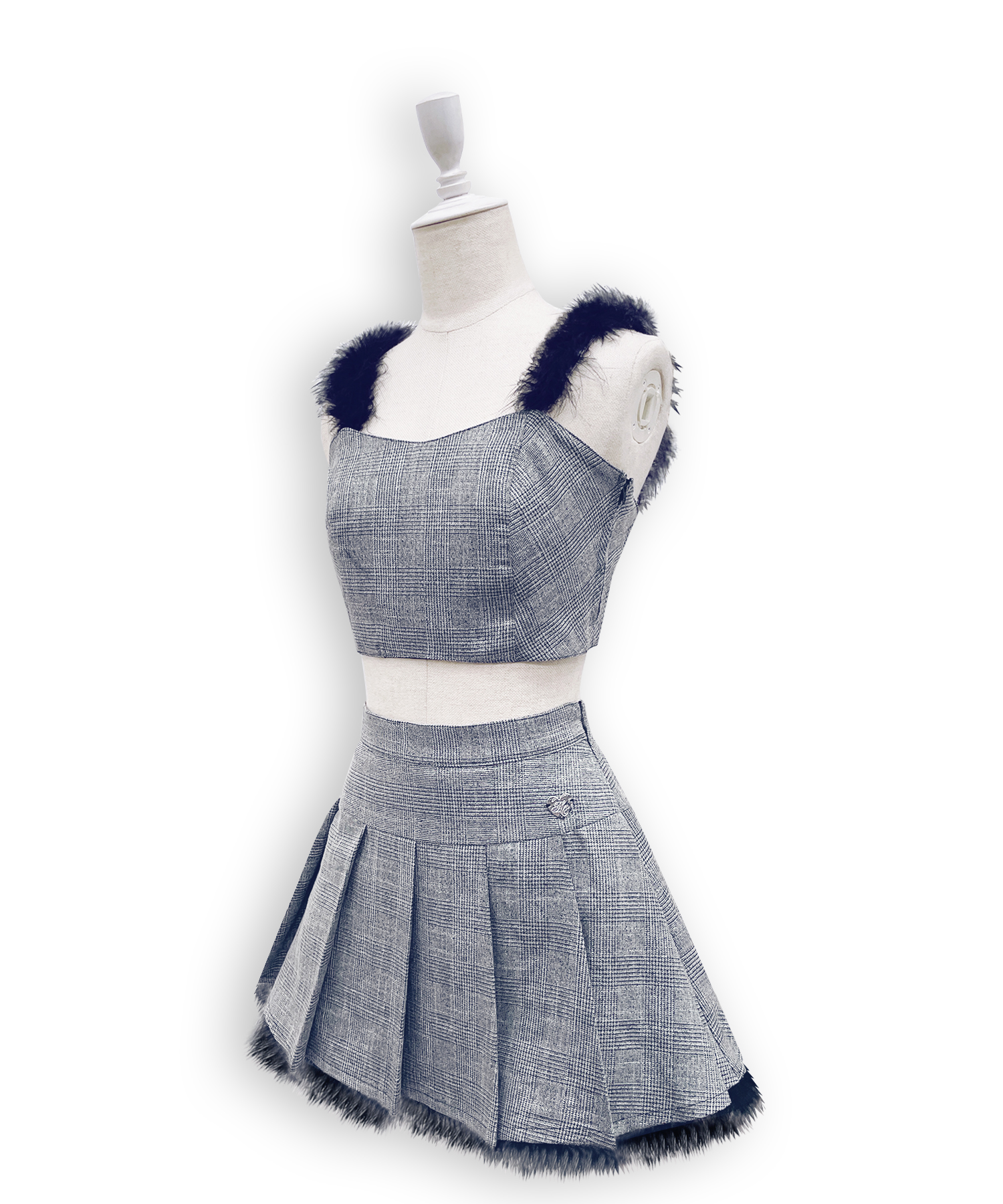 ポイントフェザーラメチェックセットアップ