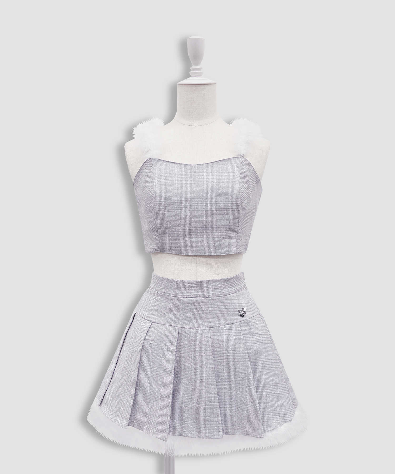 CHATA ✨３点set♡ ポイントフェザーラメチェックセットアップ – BUNNY APARTMENT