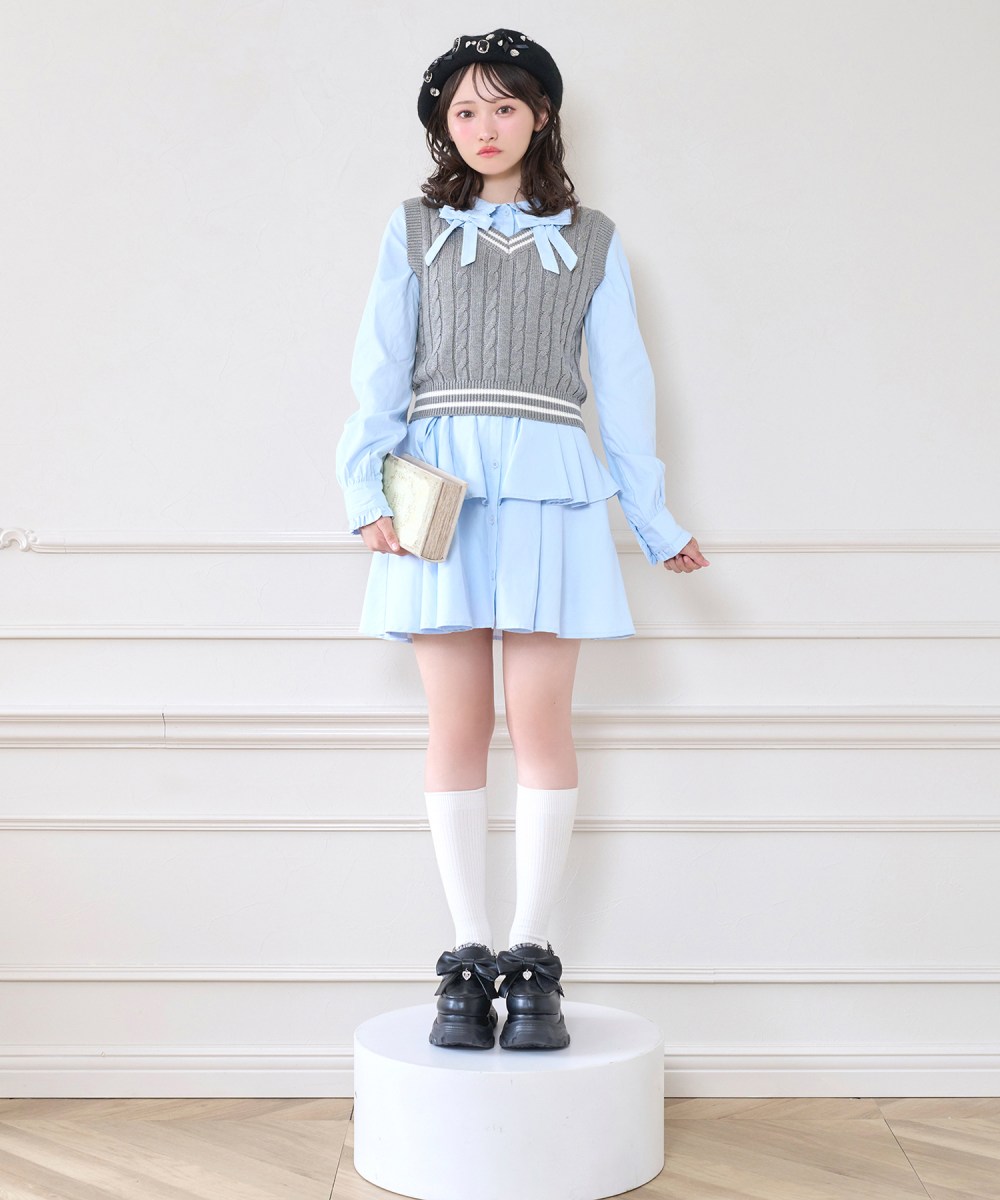 ベストセットシャツワンピース