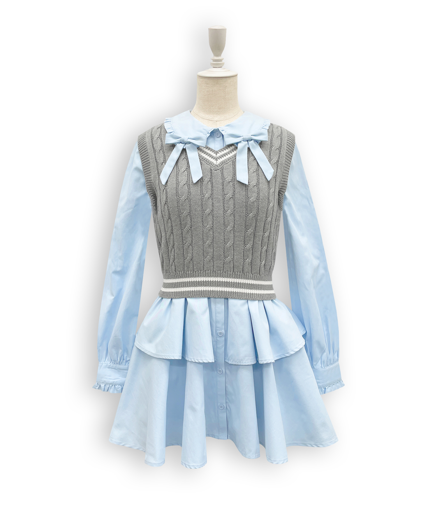 ベストセットシャツワンピース