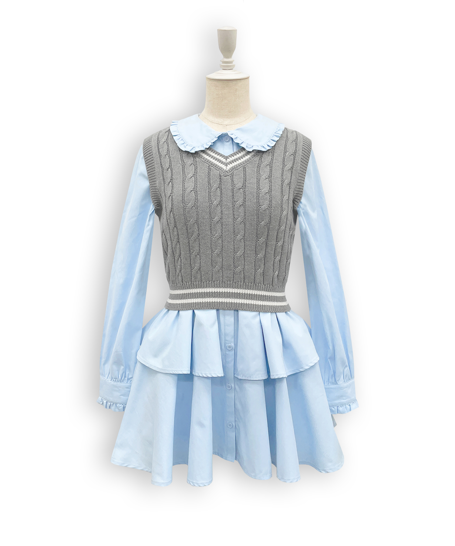 ベストセットシャツワンピース