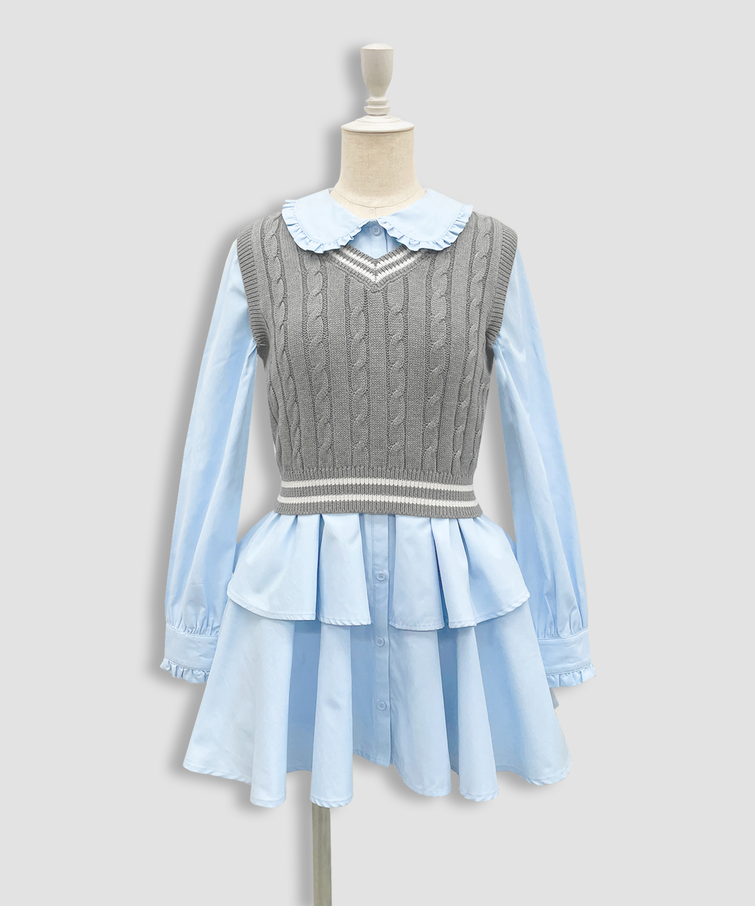 ベストセットシャツワンピース