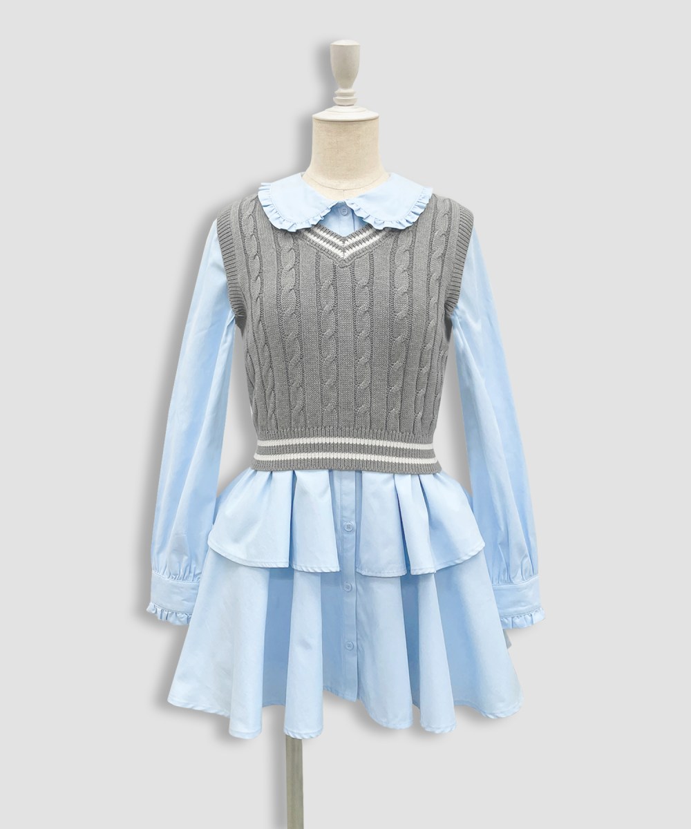 ベストセットシャツワンピース