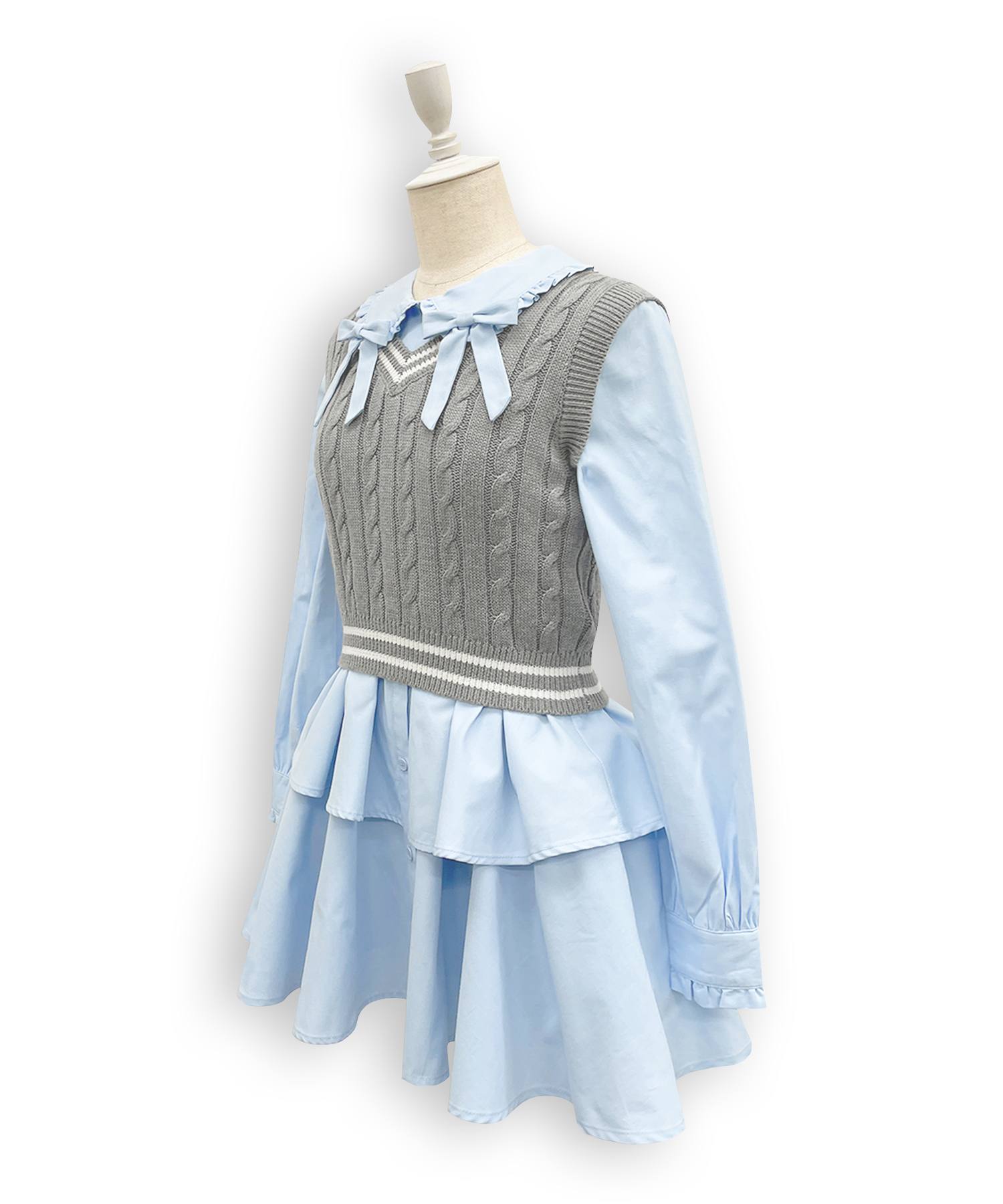 ベストセットシャツワンピース