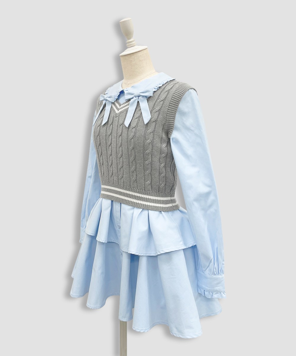 ベストセットシャツワンピース
